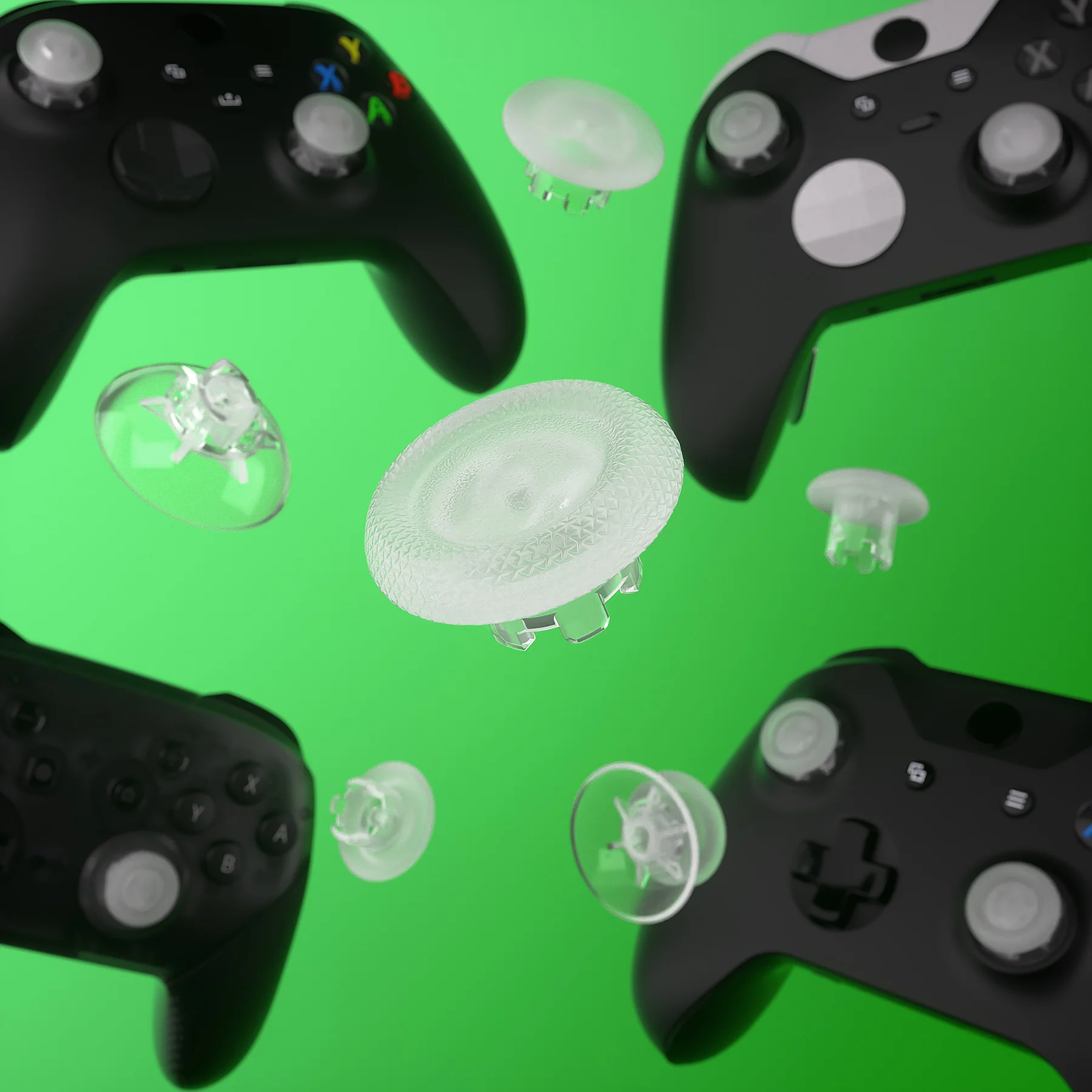 eXtremeRate EDGE Sticks Replacement Interchangeable Thumbsticks for Xbox Series X/S & Xbox Core & Xbox One X/S & Xbox Elite V1 & NS Switch Pro Controller - Clear - Image 8