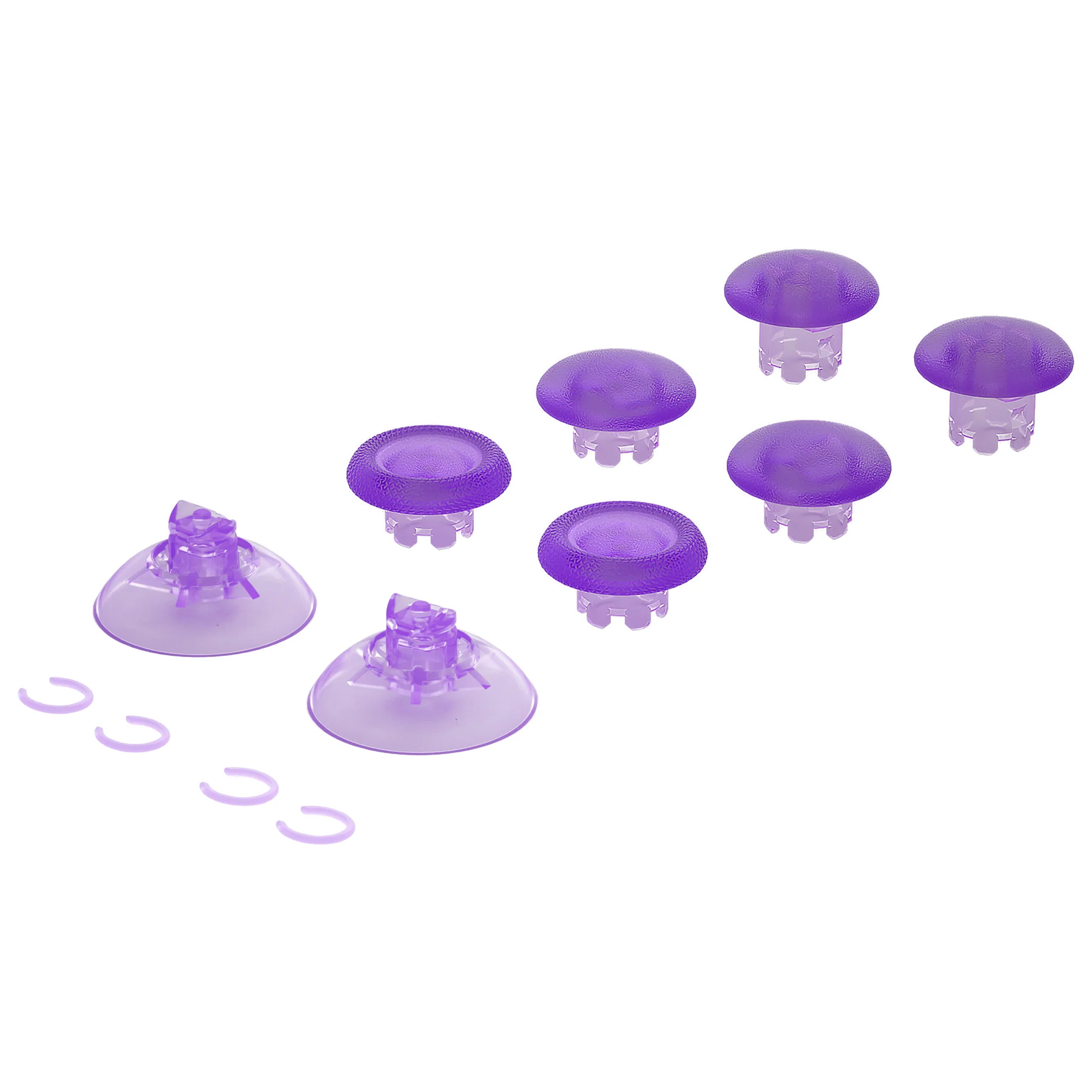 eXtremeRate EDGE Sticks Replacement Interchangeable Thumbsticks for Xbox Series X/S & Xbox Core & Xbox One X/S & Xbox Elite V1 & NS Switch Pro Controller - Clear Atomic Purple - Image 3