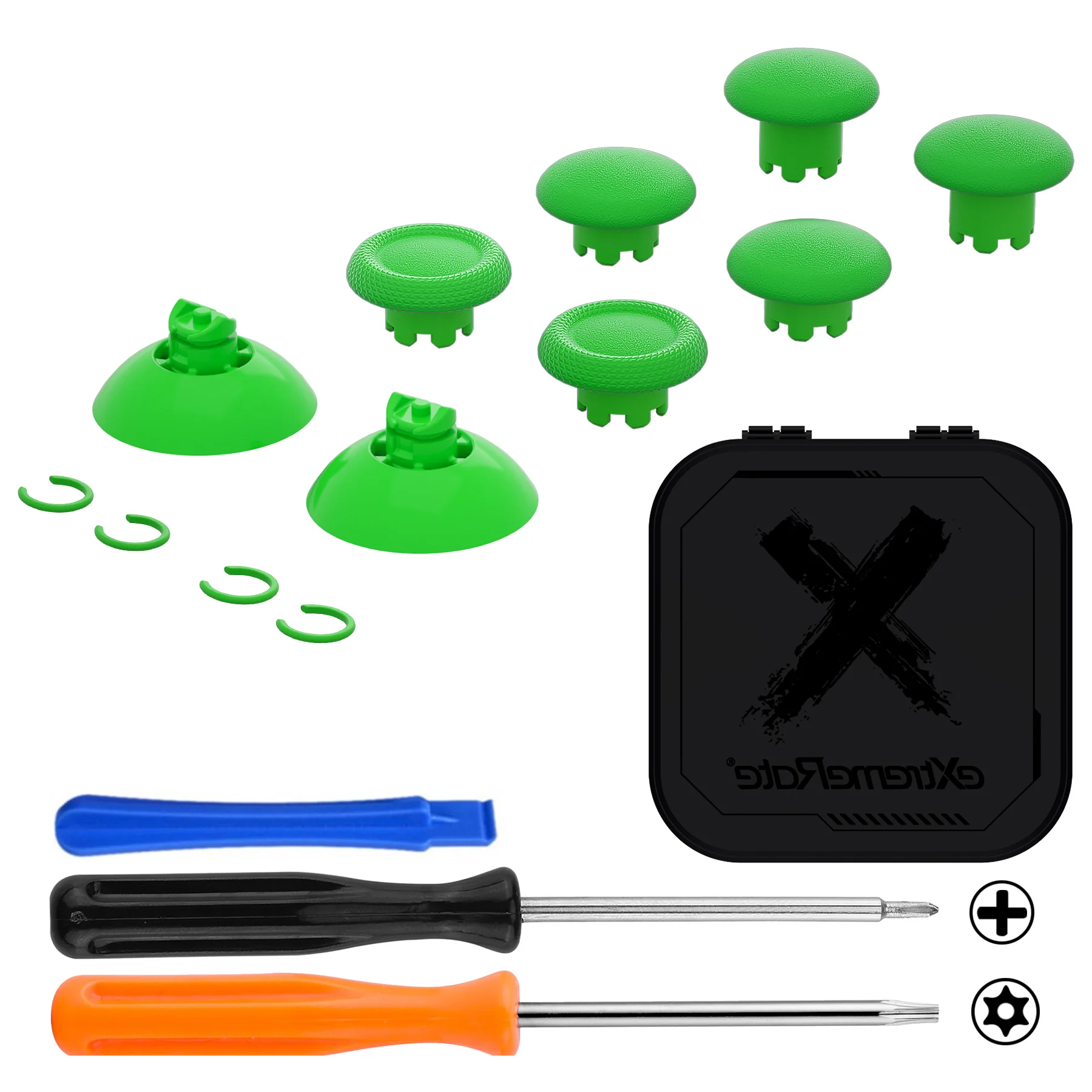 eXtremeRate EDGE Sticks Replacement Interchangeable Thumbsticks for Xbox Series X/S & Xbox Core & Xbox One X/S & Xbox Elite V1 & NS Switch Pro Controller - Green - Image 2