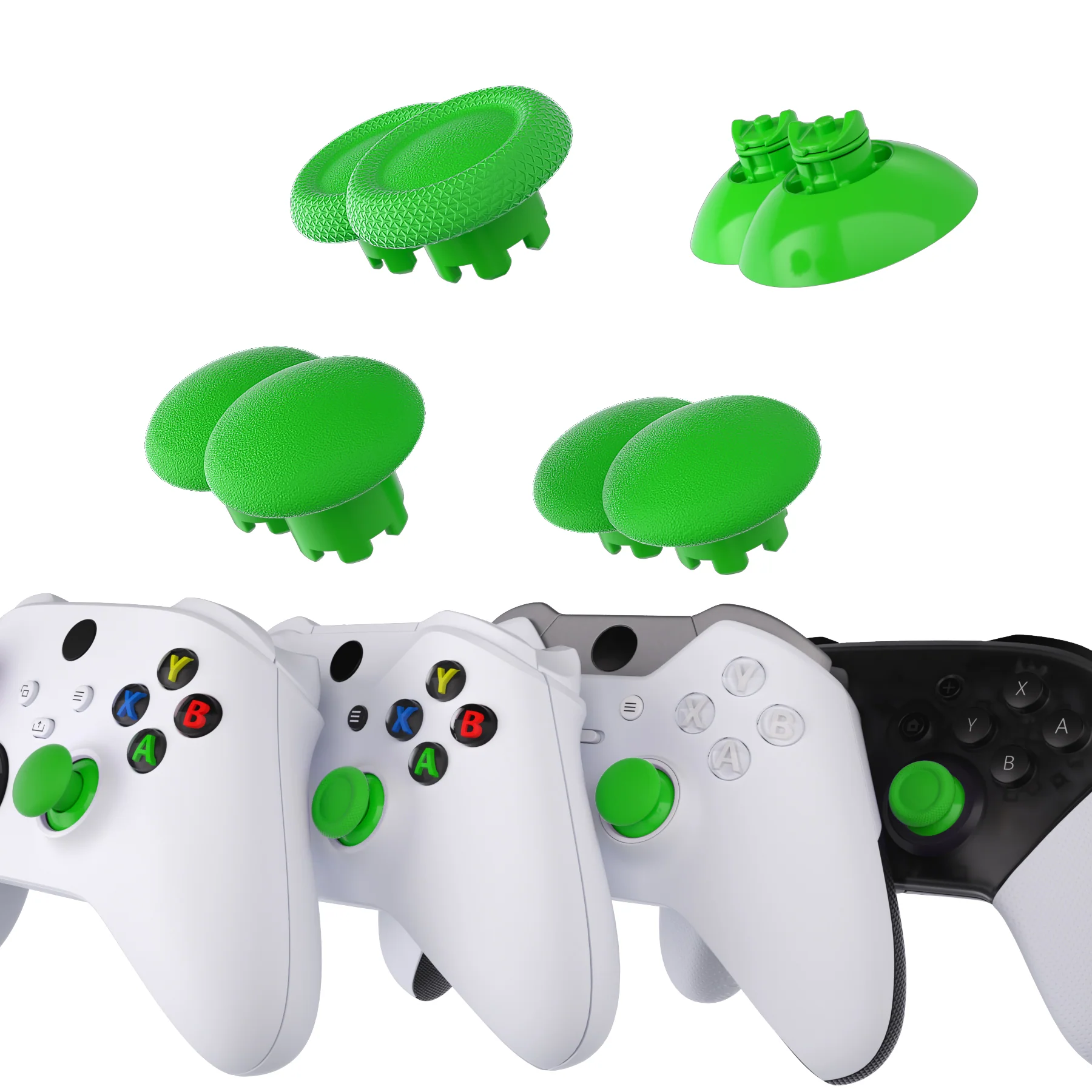 eXtremeRate EDGE Sticks Replacement Interchangeable Thumbsticks for Xbox Series X/S & Xbox Core & Xbox One X/S & Xbox Elite V1 & NS Switch Pro Controller - Green - Image 4