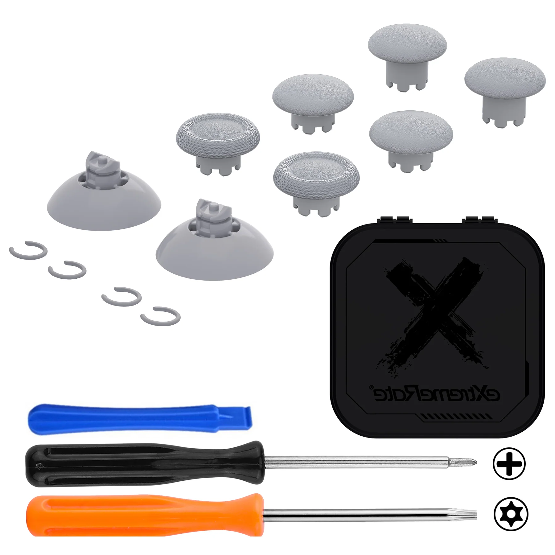 eXtremeRate EDGE Sticks Replacement Interchangeable Thumbsticks for Xbox Series X/S & Xbox Core & Xbox One X/S & Xbox Elite V1 & NS Switch Pro Controller - New Hope Gray - Image 2