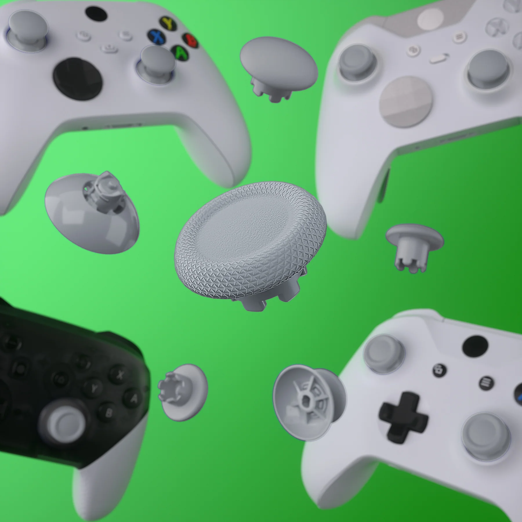 eXtremeRate EDGE Sticks Replacement Interchangeable Thumbsticks for Xbox Series X/S & Xbox Core & Xbox One X/S & Xbox Elite V1 & NS Switch Pro Controller - New Hope Gray - Image 8