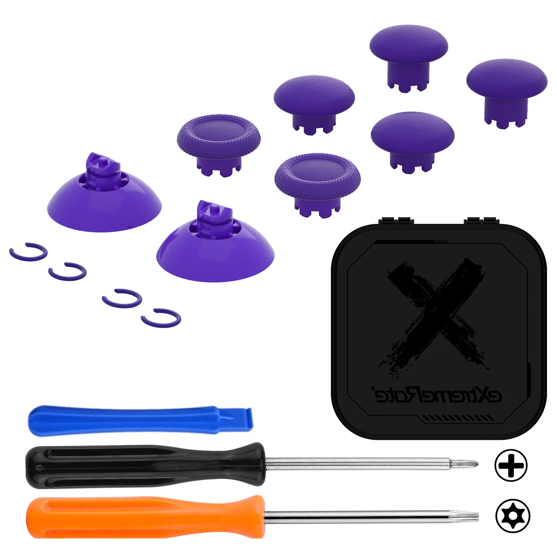 eXtremeRate EDGE Sticks Replacement Interchangeable Thumbsticks for Xbox Series X/S & Xbox Core & Xbox One X/S & Xbox Elite V1 & NS Switch Pro Controller - Purple - Image 2