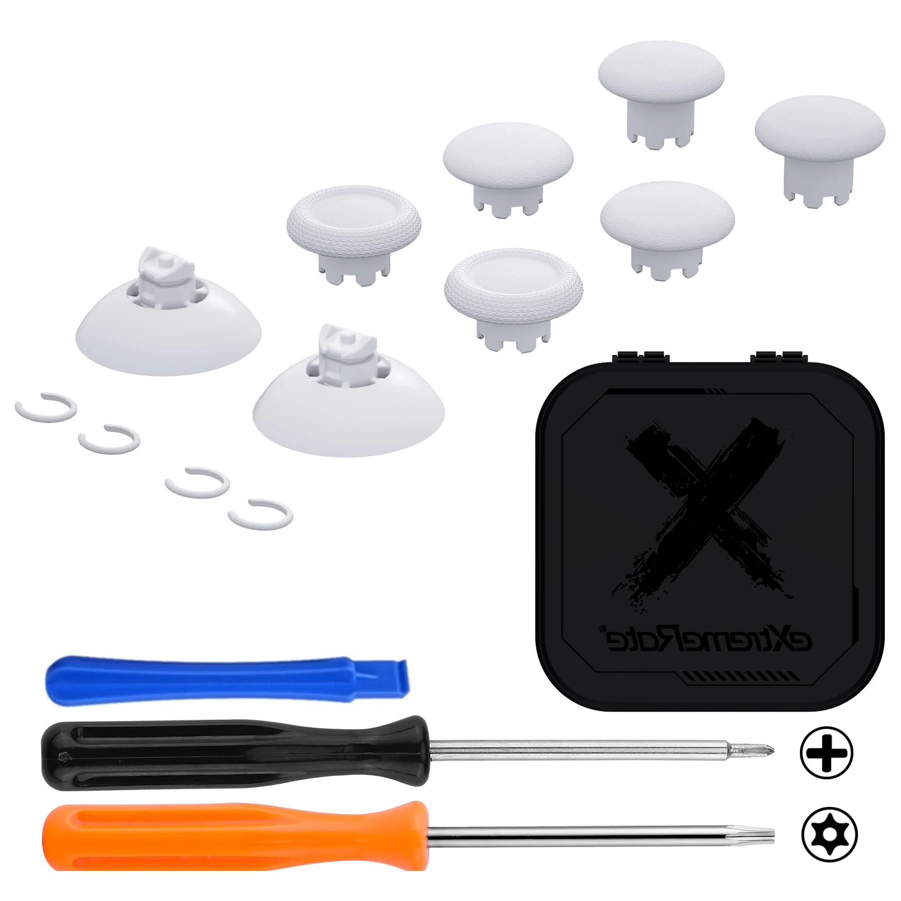 eXtremeRate EDGE Sticks Replacement Interchangeable Thumbsticks for Xbox Series X/S & Xbox Core & Xbox One X/S & Xbox Elite V1 & NS Switch Pro Controller - Robot White - Image 2