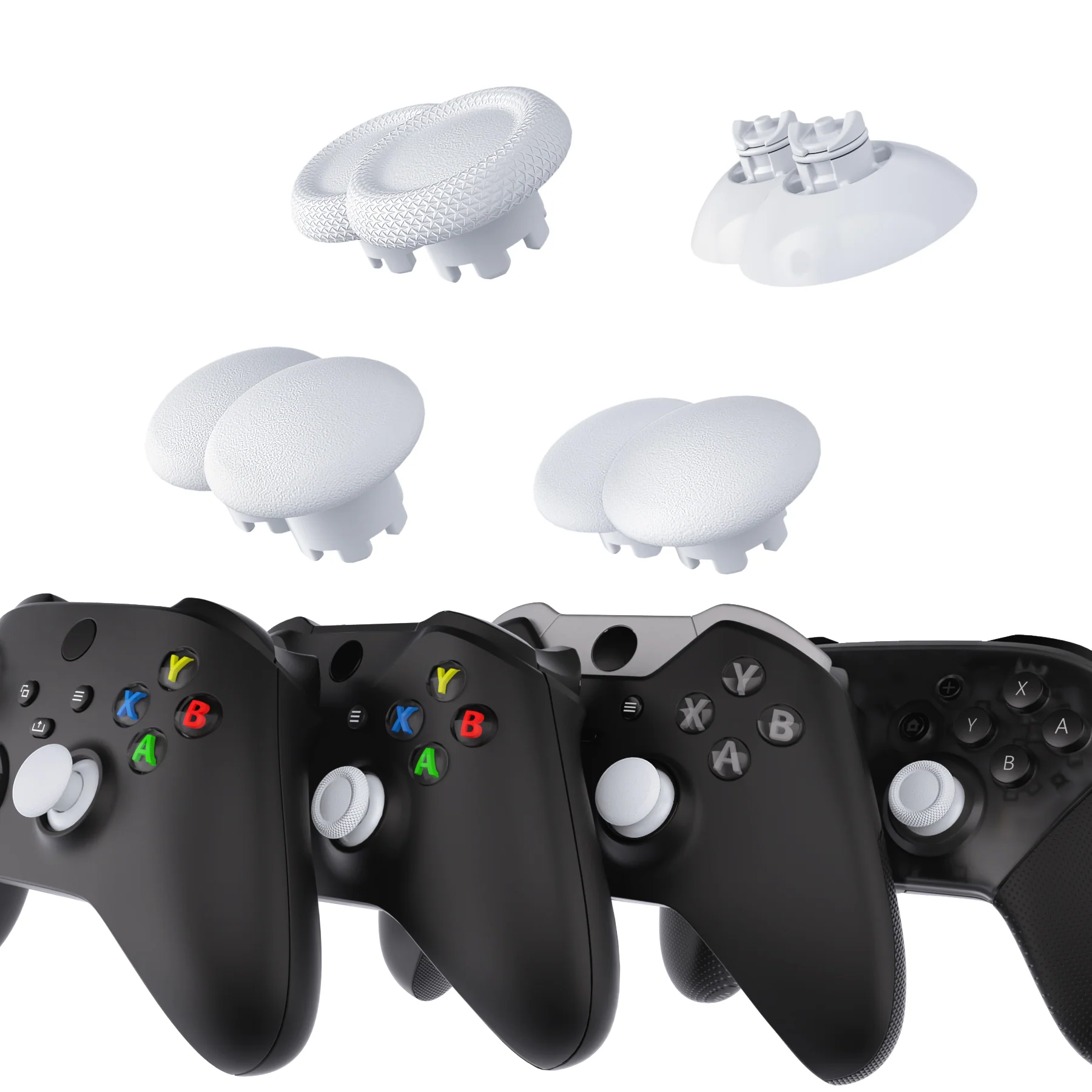 eXtremeRate EDGE Sticks Replacement Interchangeable Thumbsticks for Xbox Series X/S & Xbox Core & Xbox One X/S & Xbox Elite V1 & NS Switch Pro Controller - Robot White - Image 4
