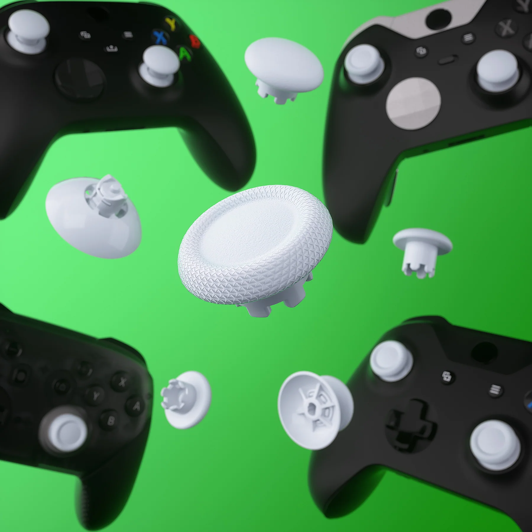 eXtremeRate EDGE Sticks Replacement Interchangeable Thumbsticks for Xbox Series X/S & Xbox Core & Xbox One X/S & Xbox Elite V1 & NS Switch Pro Controller - Robot White - Image 8