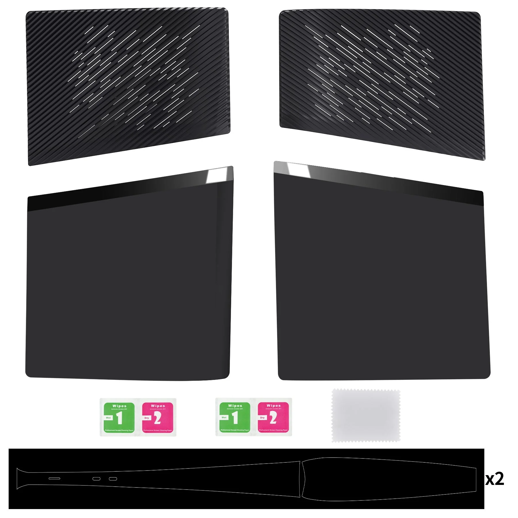 eXtremeRate eXcover Replacement Top Bottom Cover Side Panel with Cooling Vent for PS5 Slim Digital Edition Console - Black - Image 2