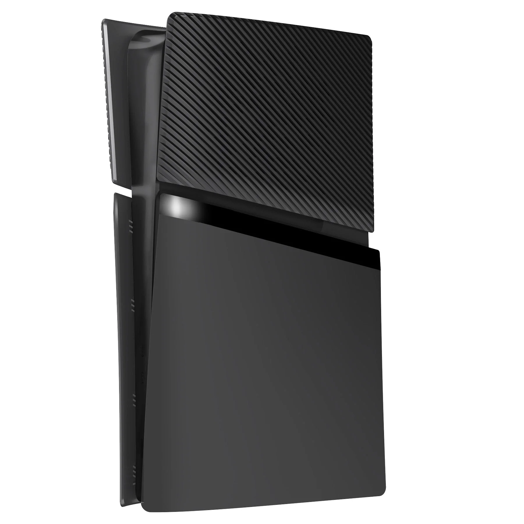 eXtremeRate eXcover Replacement Top Bottom Cover Side Panel with Cooling Vent for PS5 Slim Digital Edition Console - Black - Image 3
