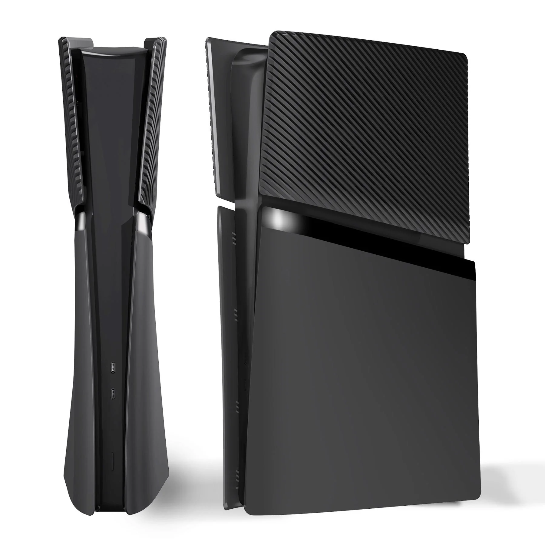 eXtremeRate eXcover Replacement Top Bottom Cover Side Panel with Cooling Vent for PS5 Slim Digital Edition Console - Black - Image 5