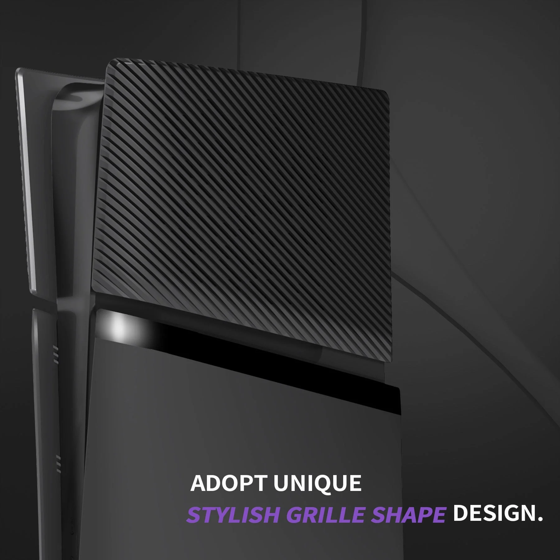 eXtremeRate eXcover Replacement Top Bottom Cover Side Panel with Cooling Vent for PS5 Slim Digital Edition Console - Black - Image 6