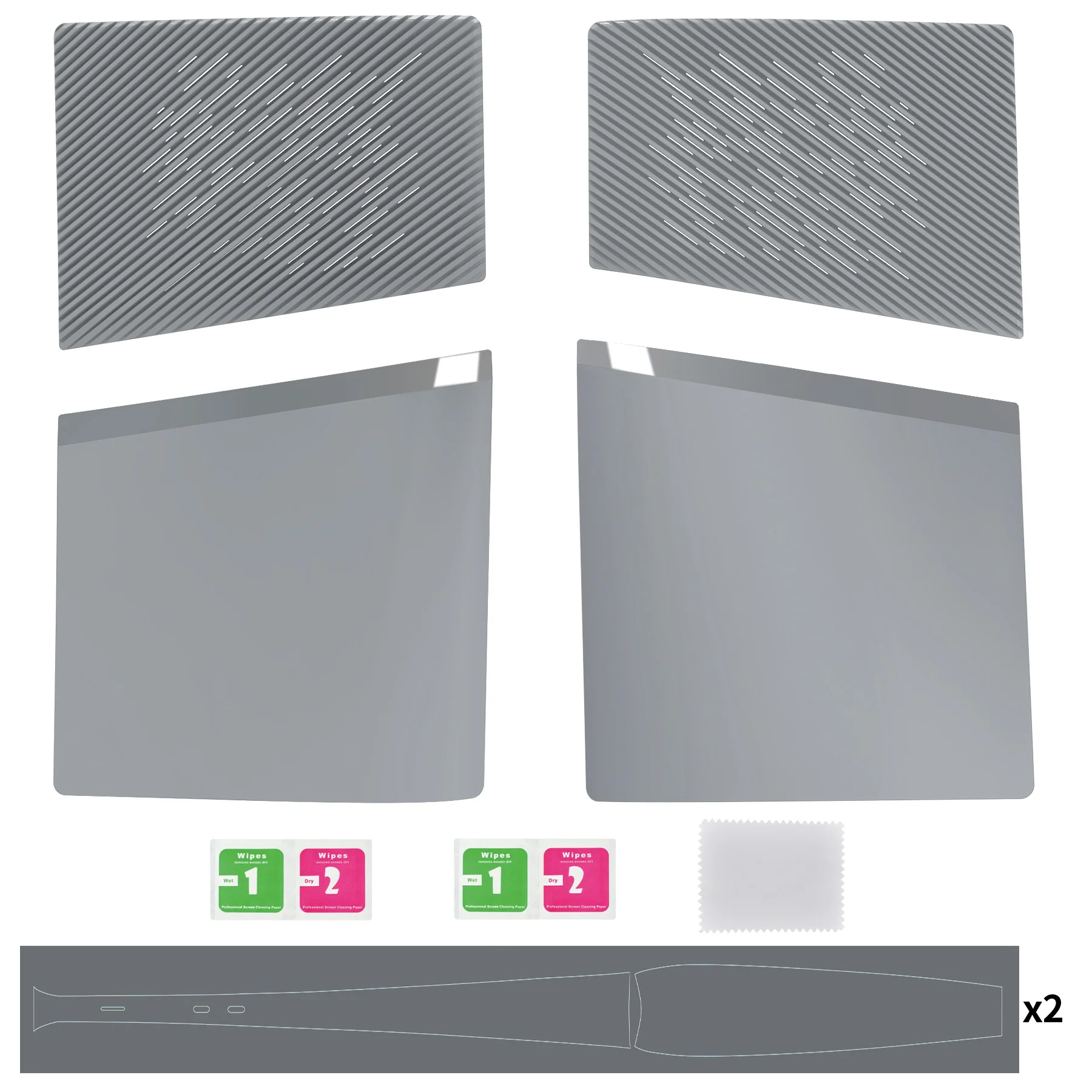 eXtremeRate eXcover Replacement Top Bottom Cover Side Panel with Cooling Vent for PS5 Slim Digital Edition Console - New Hope Gray - Image 2