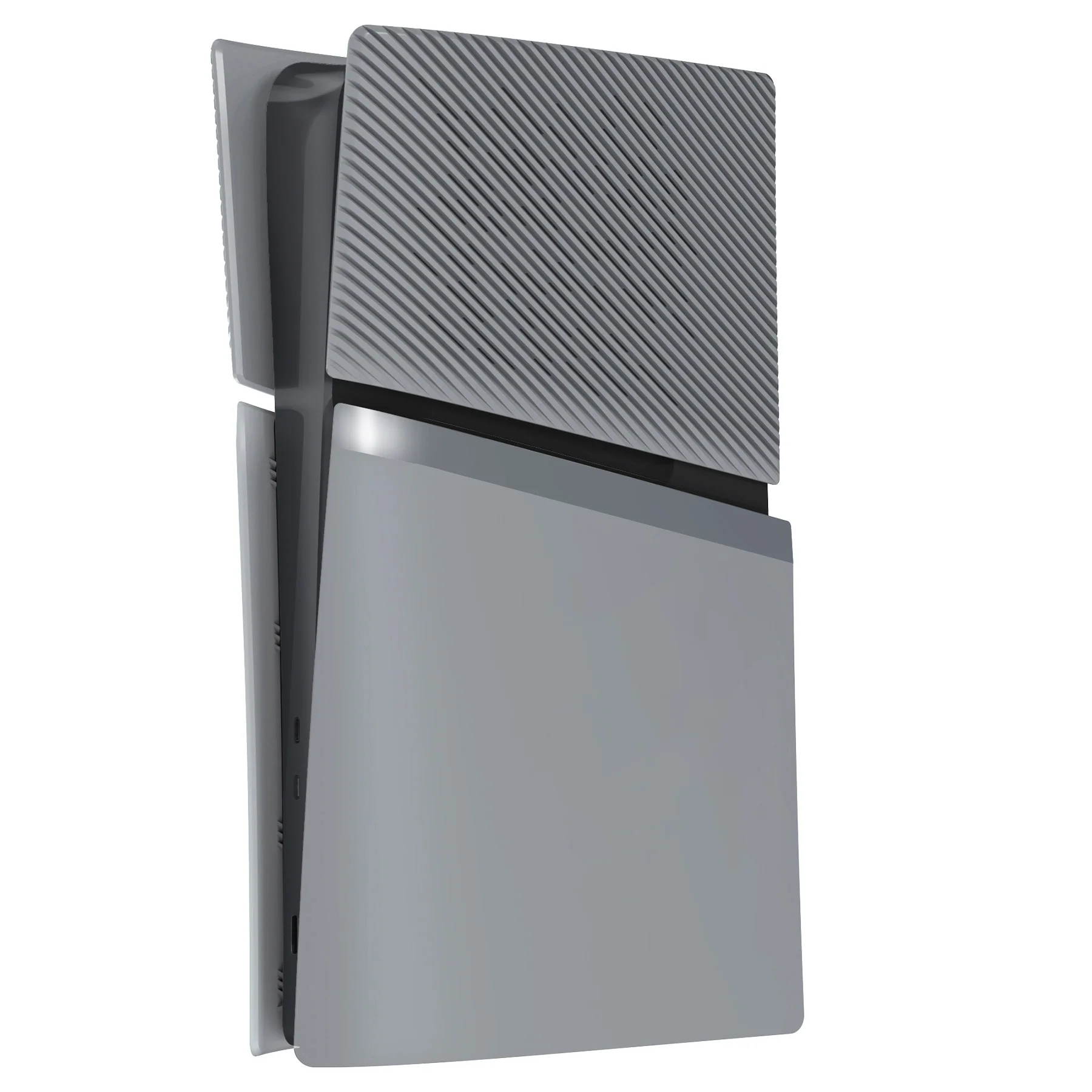 eXtremeRate eXcover Replacement Top Bottom Cover Side Panel with Cooling Vent for PS5 Slim Digital Edition Console - New Hope Gray - Image 3