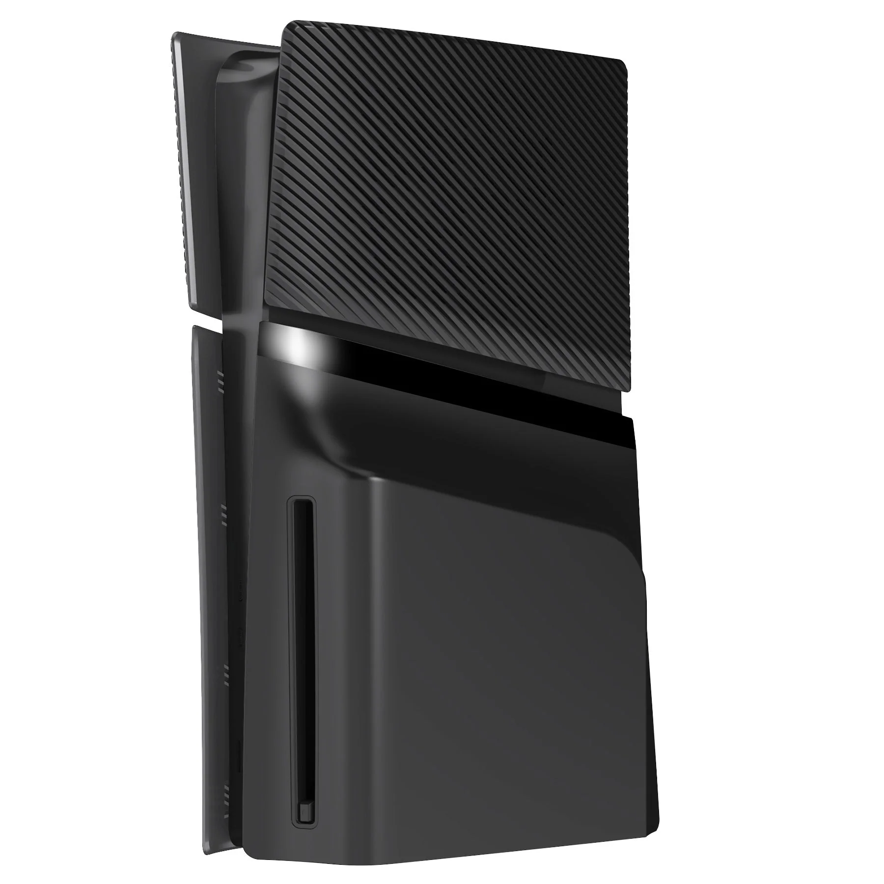 eXtremeRate eXcover Replacement Top Bottom Cover Side Panel with Cooling Vent for PS5 Slim Disc Edition Console - Black - Image 3