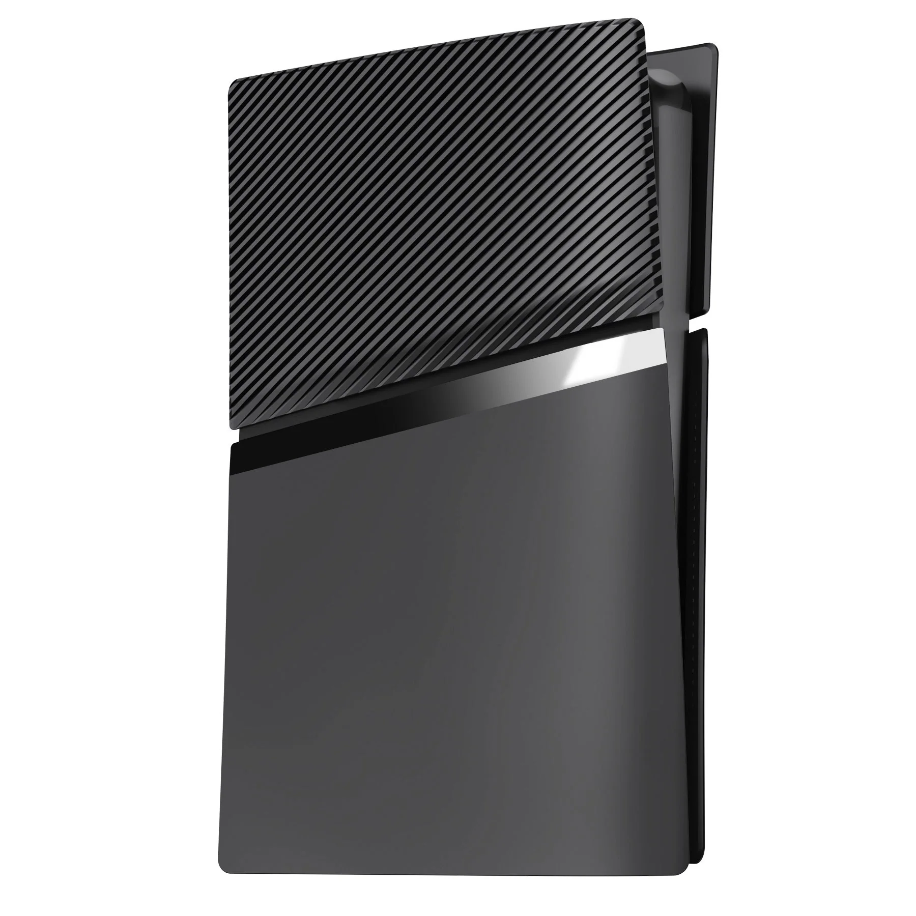 eXtremeRate eXcover Replacement Top Bottom Cover Side Panel with Cooling Vent for PS5 Slim Disc Edition Console - Black - Image 4