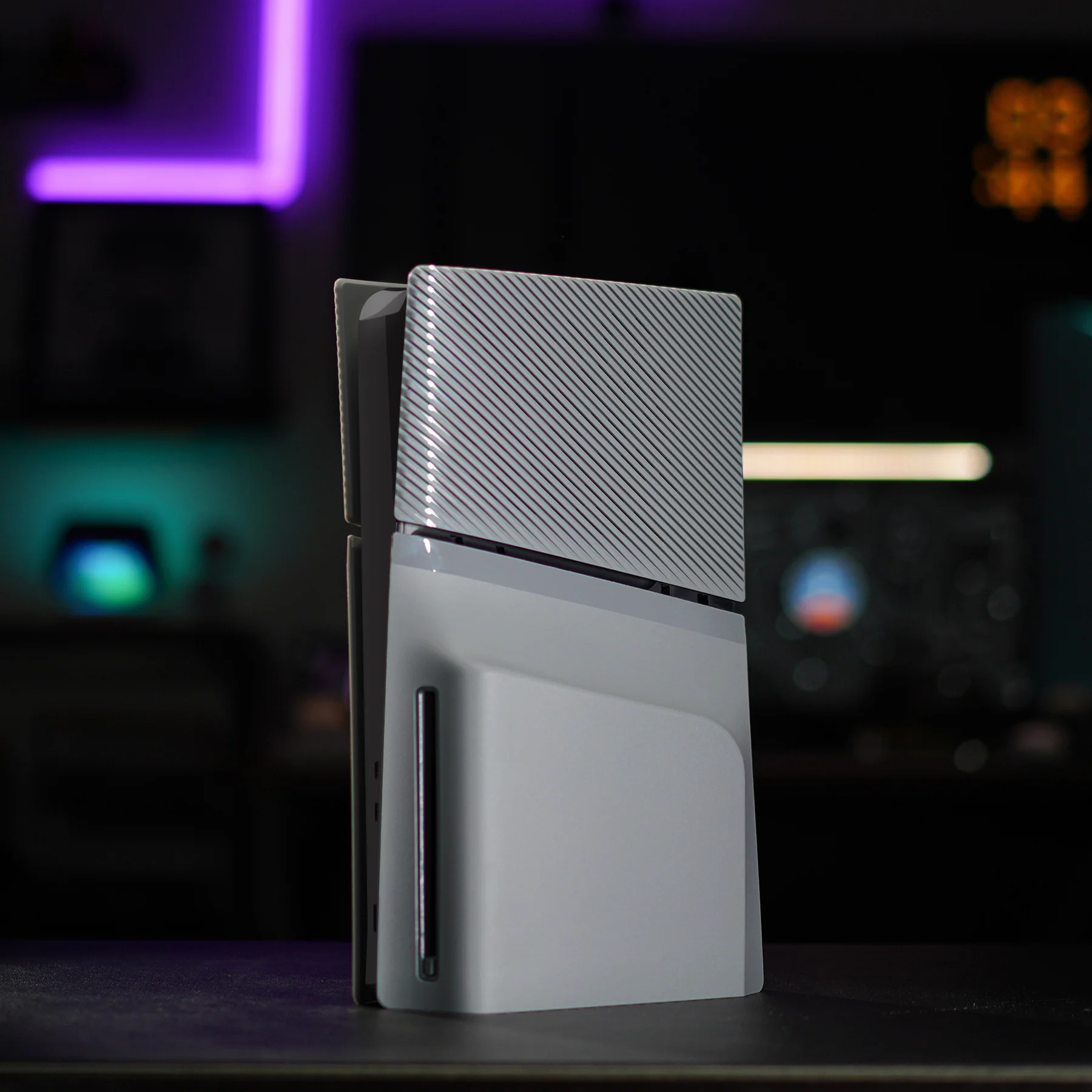 eXtremeRate eXcover Replacement Top Bottom Cover Side Panel with Cooling Vent for PS5 Slim Disc Edition Console - New Hope Gray - Image 11