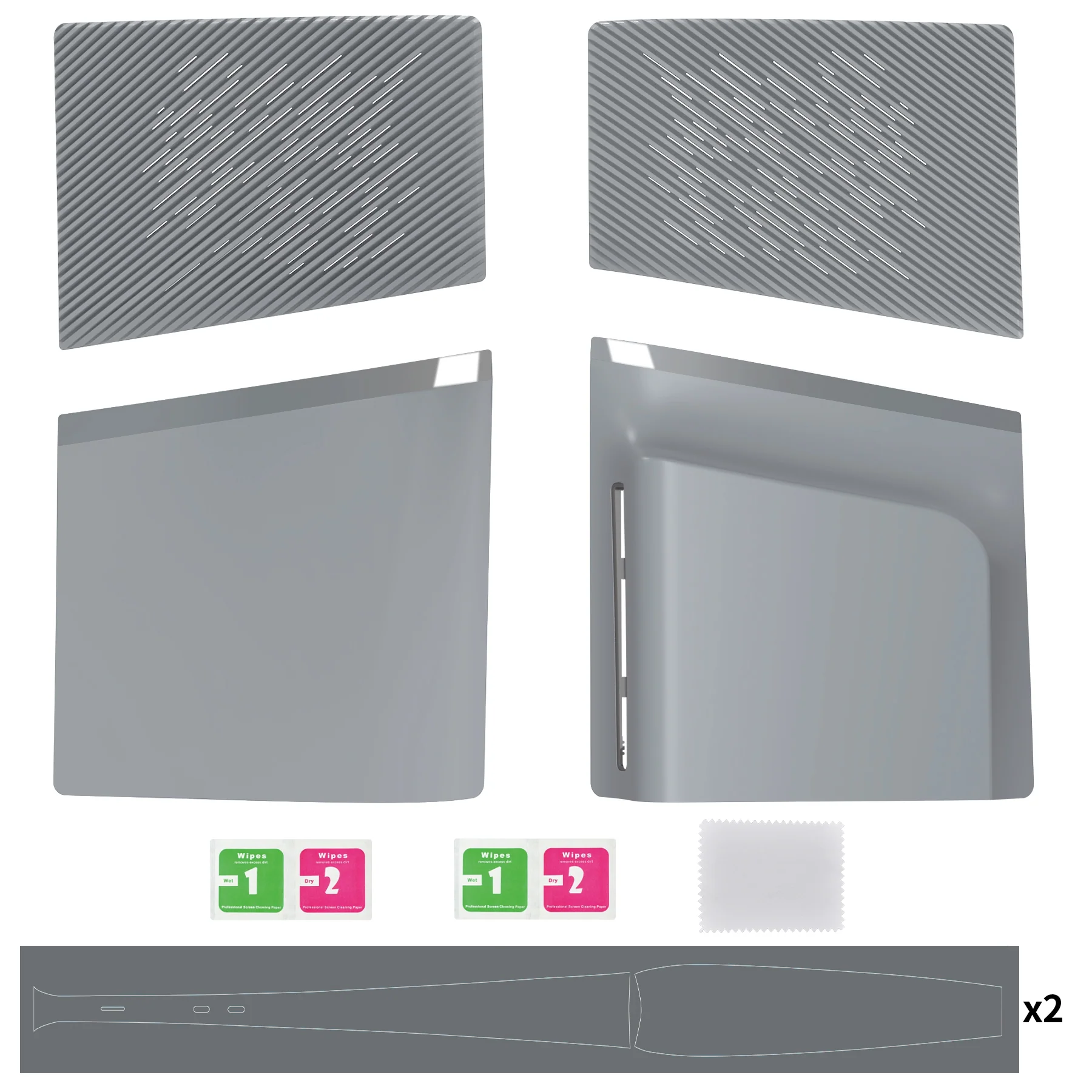 eXtremeRate eXcover Replacement Top Bottom Cover Side Panel with Cooling Vent for PS5 Slim Disc Edition Console - New Hope Gray - Image 2