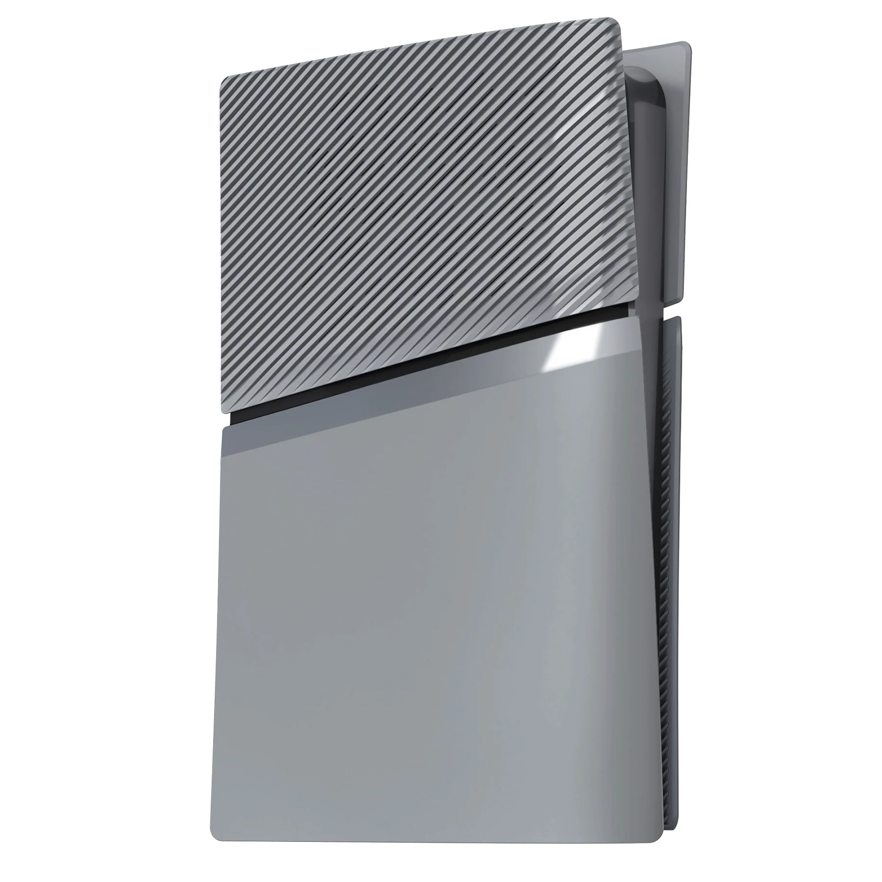 eXtremeRate eXcover Replacement Top Bottom Cover Side Panel with Cooling Vent for PS5 Slim Disc Edition Console - New Hope Gray - Image 4