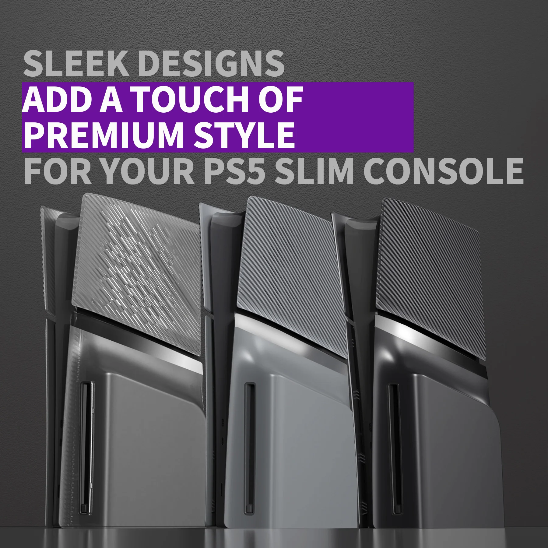 eXtremeRate eXcover Replacement Top Bottom Cover Side Panel with Cooling Vent for PS5 Slim Disc Edition Console - New Hope Gray - Image 9