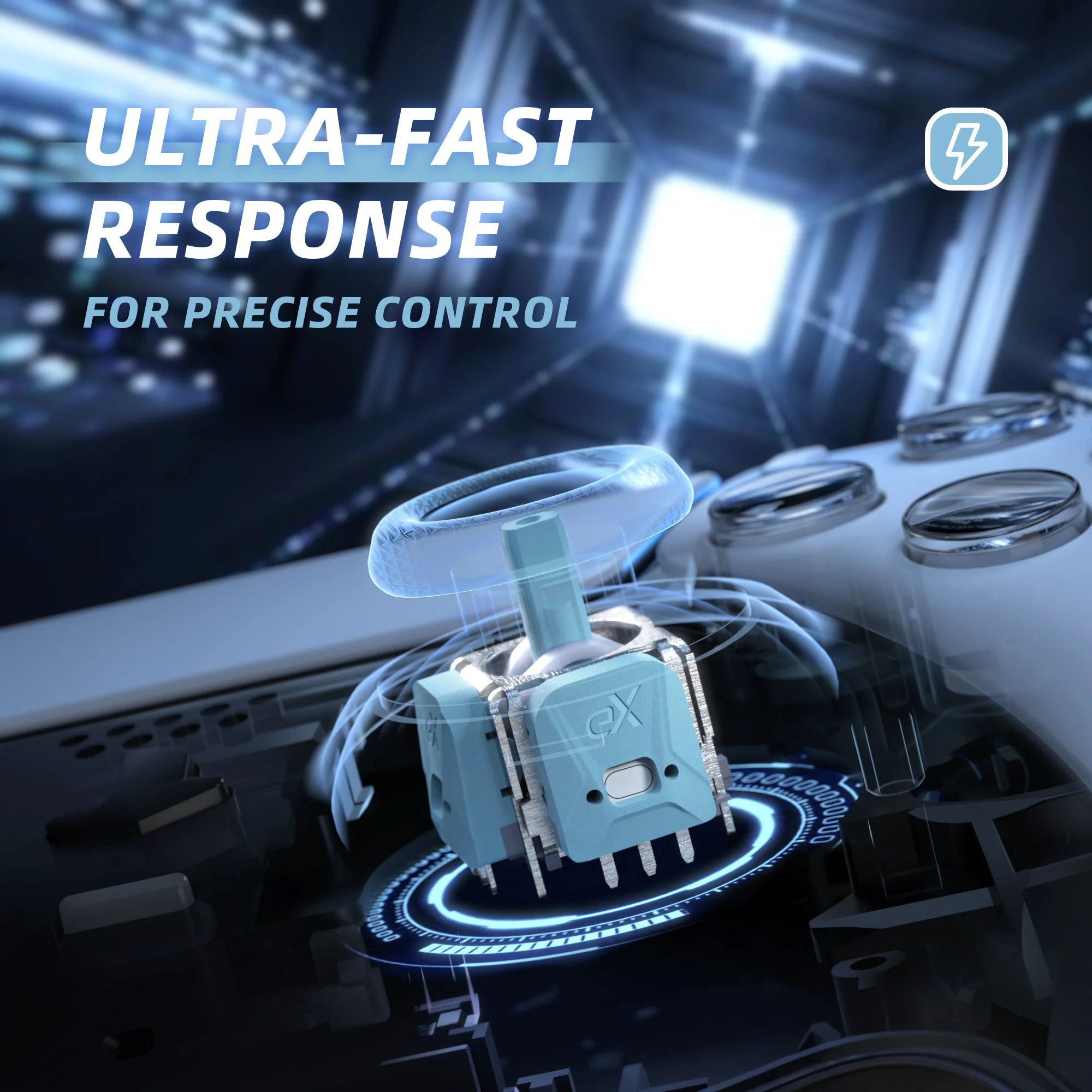 eXtremeRate eXhall Digital Calibrable Hall Effect Thumbstick Kit with Calibrate FPC Board for PS5 Controller - Blue 80gf - Image 7