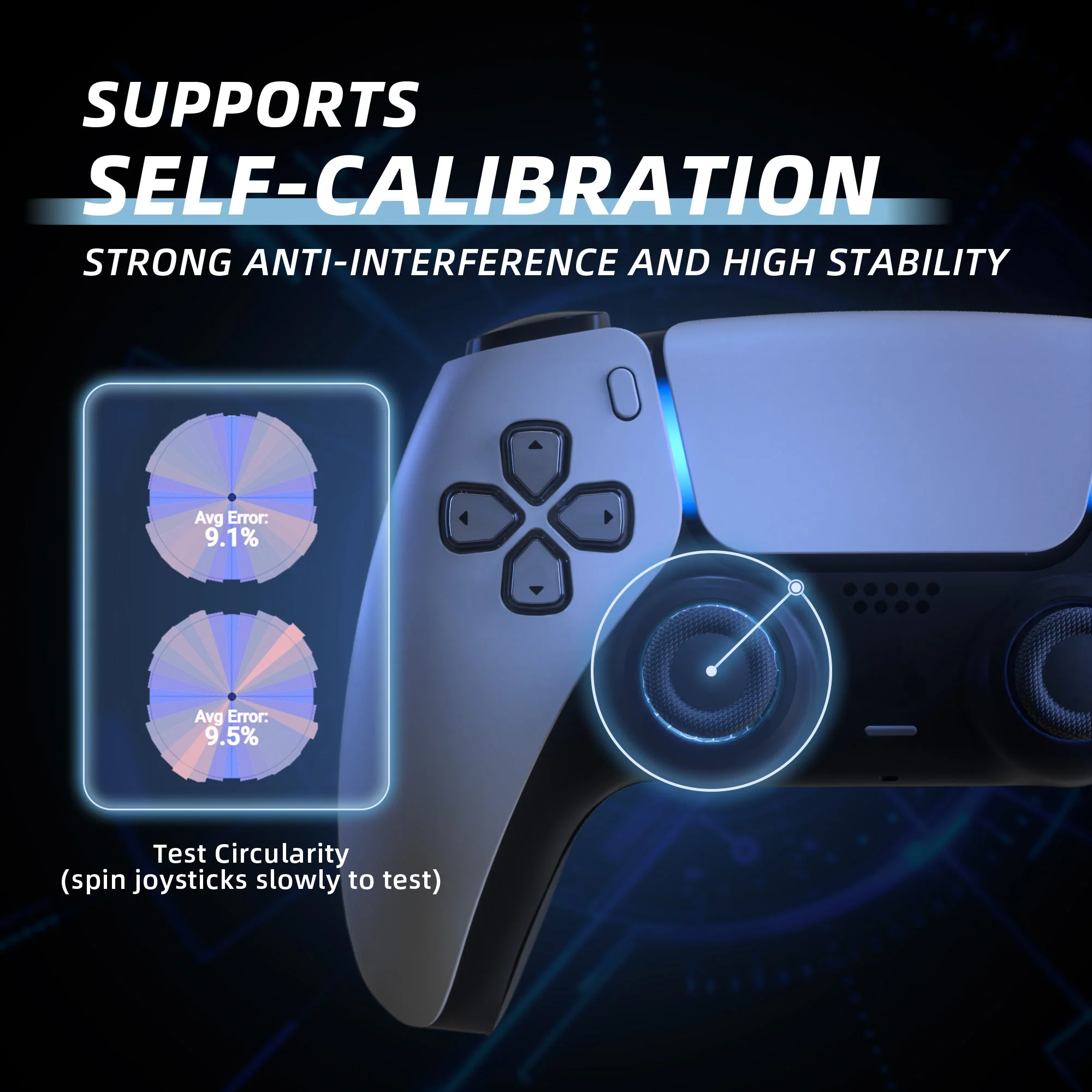 eXtremeRate eXhall Digital Calibrable Hall Effect Thumbstick Kit with Calibrate FPC Board for PS5 Controller - Blue 80gf - Image 8