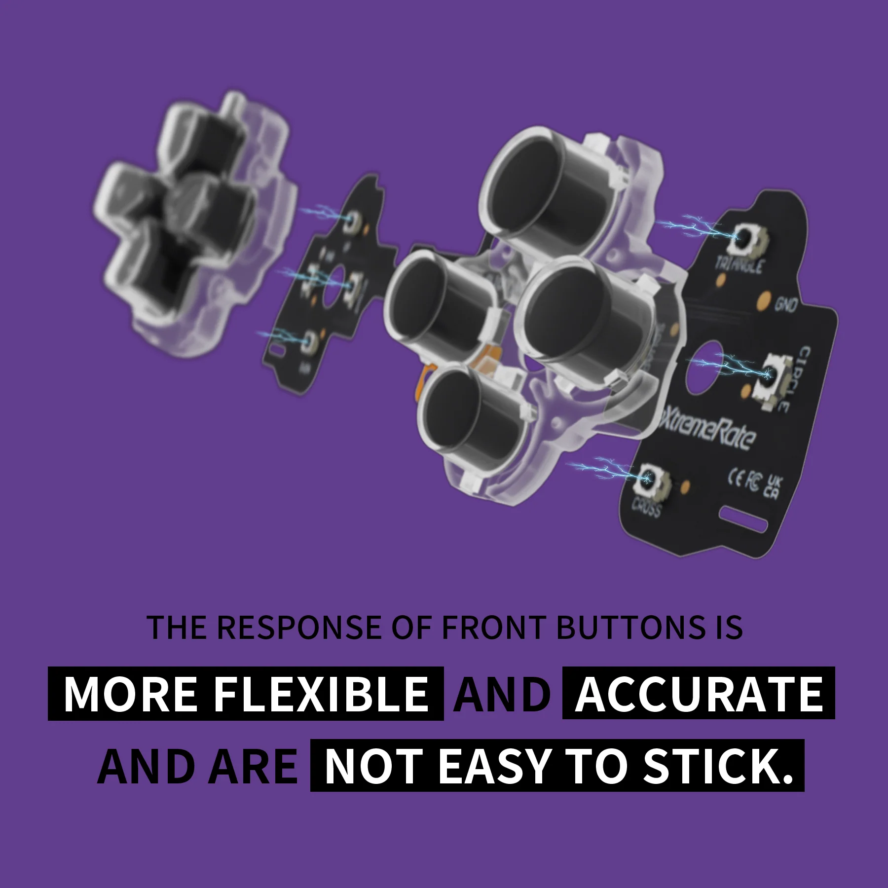 eXtremeRate Face Buttons Clicky Kit for PS5 Edge Controller, Custom Tactile Dpad Action Buttons for PS5 Edge Controller - Image 6