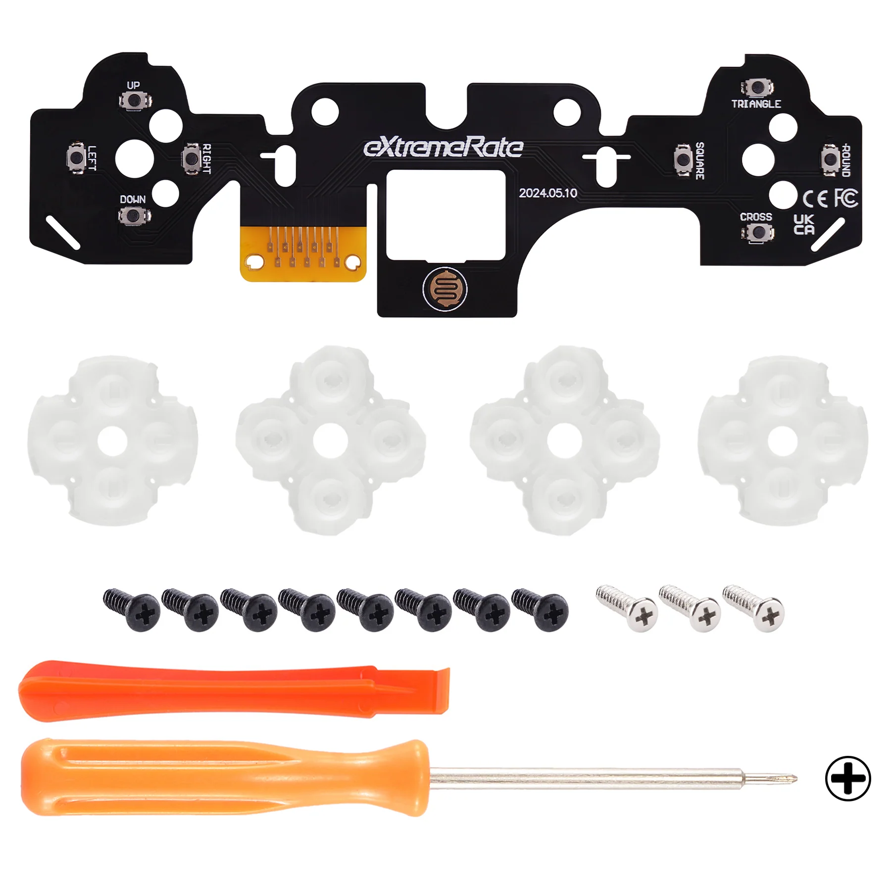 eXtremeRate Face Clicky Kit V3 for PS5 Controller BDM-010 & BDM-020, Custom Hard Silicone Tactile Switch Dpad Action Buttons for PS5 Controller - Image 2