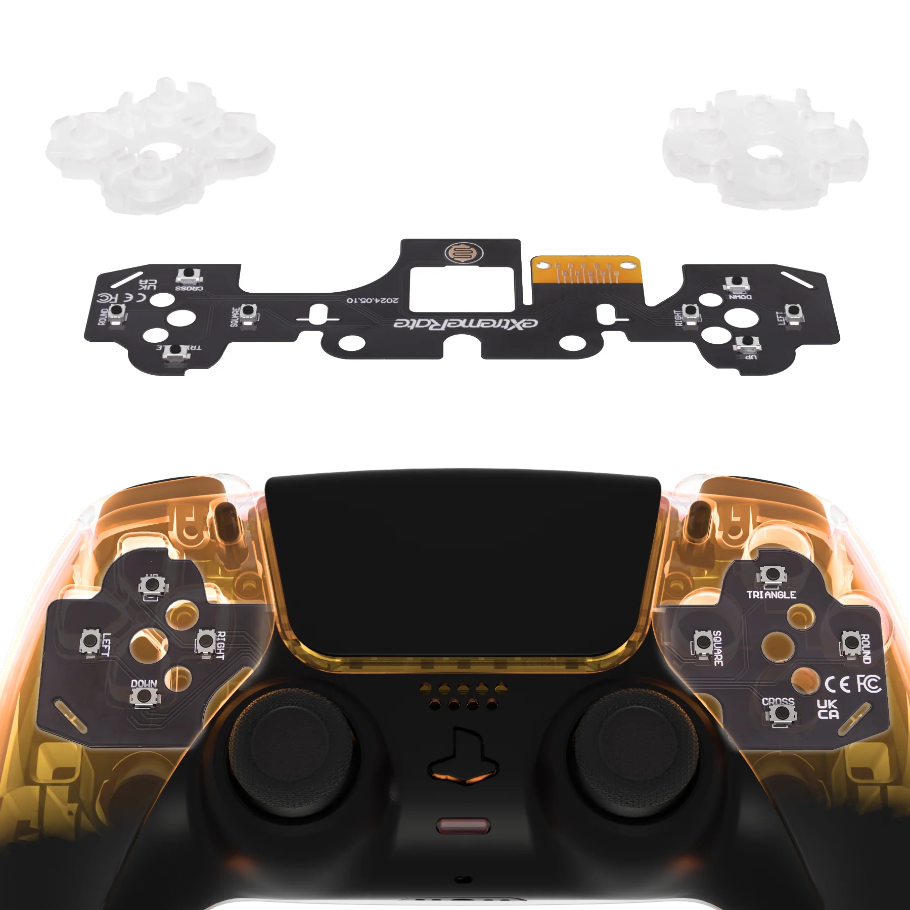 eXtremeRate Face Clicky Kit V3 for PS5 Controller BDM-010 & BDM-020, Custom Hard Silicone Tactile Switch Dpad Action Buttons for PS5 Controller - Image 4