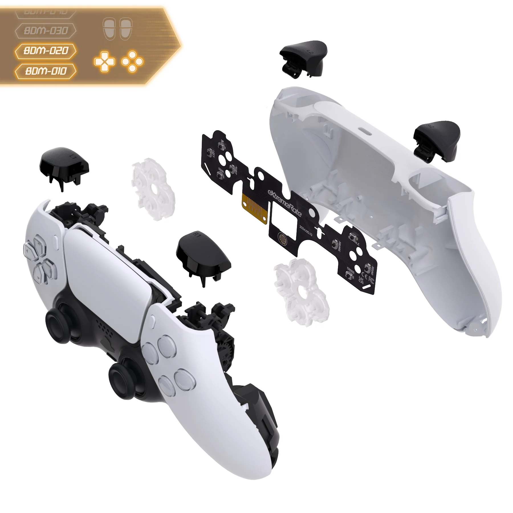 eXtremeRate Face Clicky Kit V3 for PS5 Controller BDM-010 & BDM-020, Custom Hard Silicone Tactile Switch Dpad Action Buttons for PS5 Controller - Image 6