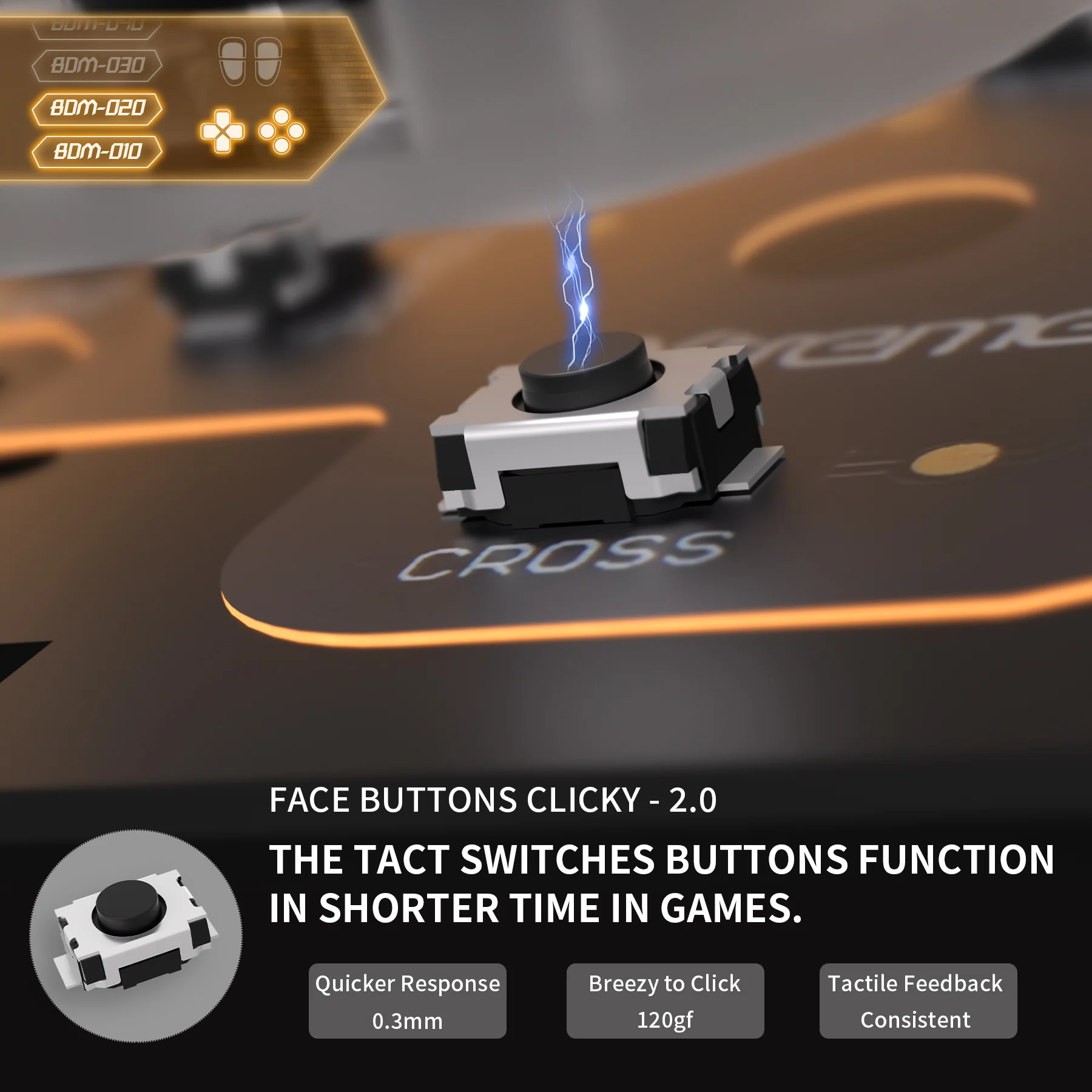 eXtremeRate Face Clicky Kit V3 for PS5 Controller BDM-010 & BDM-020, Custom Hard Silicone Tactile Switch Dpad Action Buttons for PS5 Controller - Image 9