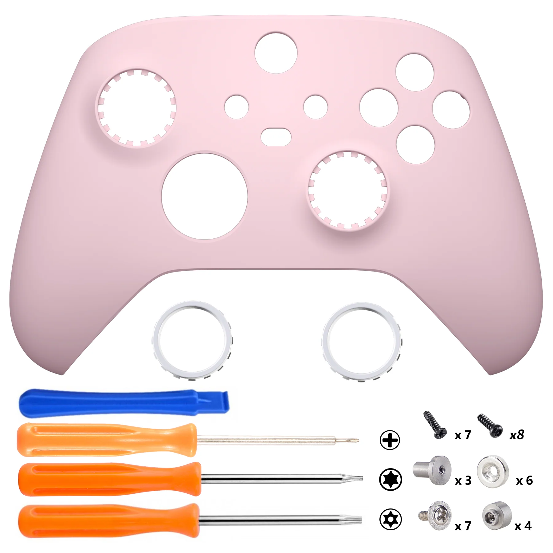 eXtremeRate FaceMag Magnetic Replacement Front Housing Shell with Accent Rings for Xbox Series X/S Controller & Xbox Core Controller Model 1914 - Cherry Blossoms Pink - Image 2