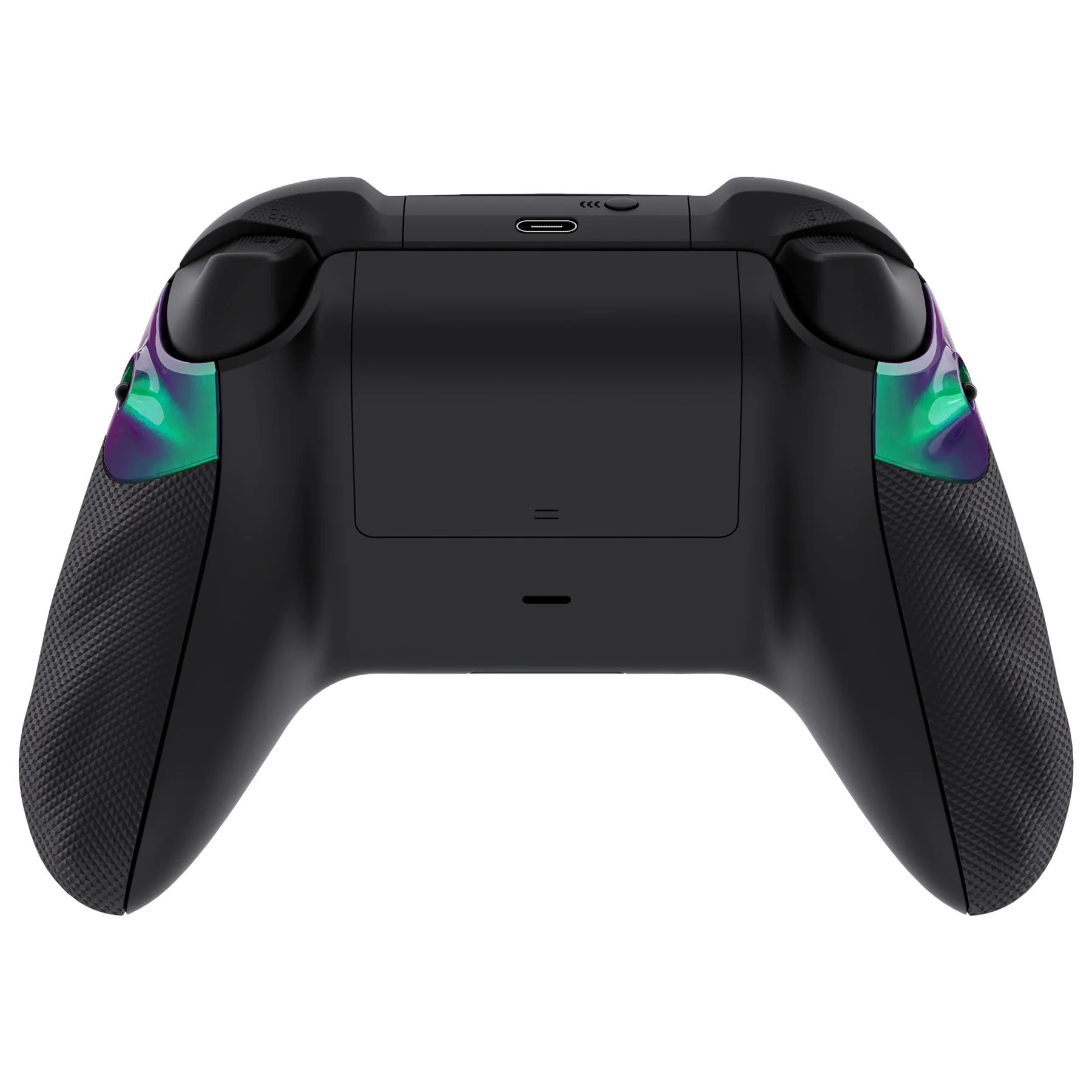 eXtremeRate FLEXOR Rubberized Side Rails Grips Trigger Stop Kit for Xbox Series X/S Controller & Xbox Core Controller - Chameleon Green Purple - Image 6