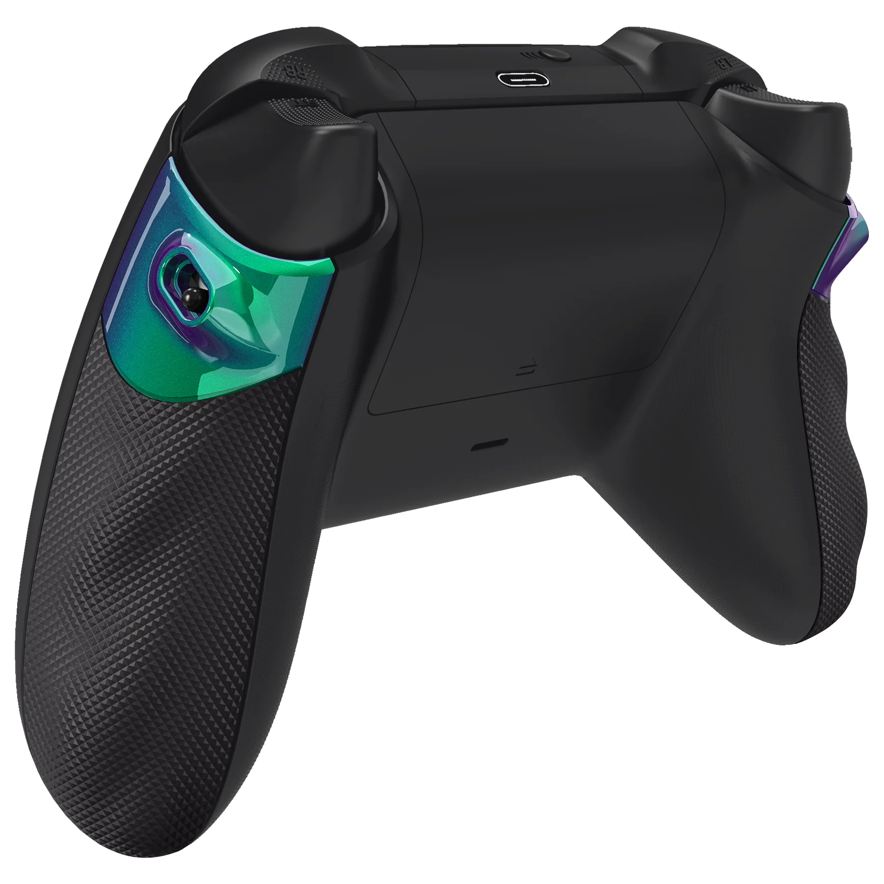 eXtremeRate FLEXOR Rubberized Side Rails Grips Trigger Stop Kit for Xbox Series X/S Controller & Xbox Core Controller - Chameleon Green Purple - Image 7