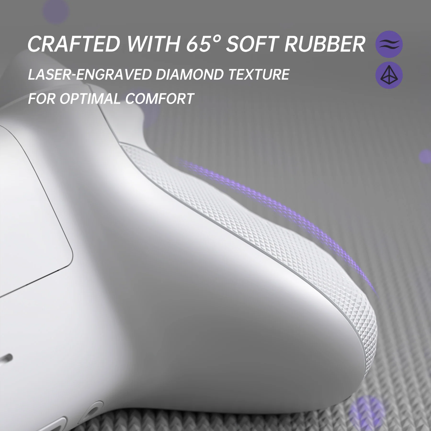 eXtremeRate FLEXOR Rubberized Side Rails Grips Trigger Stop Kit for Xbox Series X/S Controller & Xbox Core Controller - Frosted White - Image 5