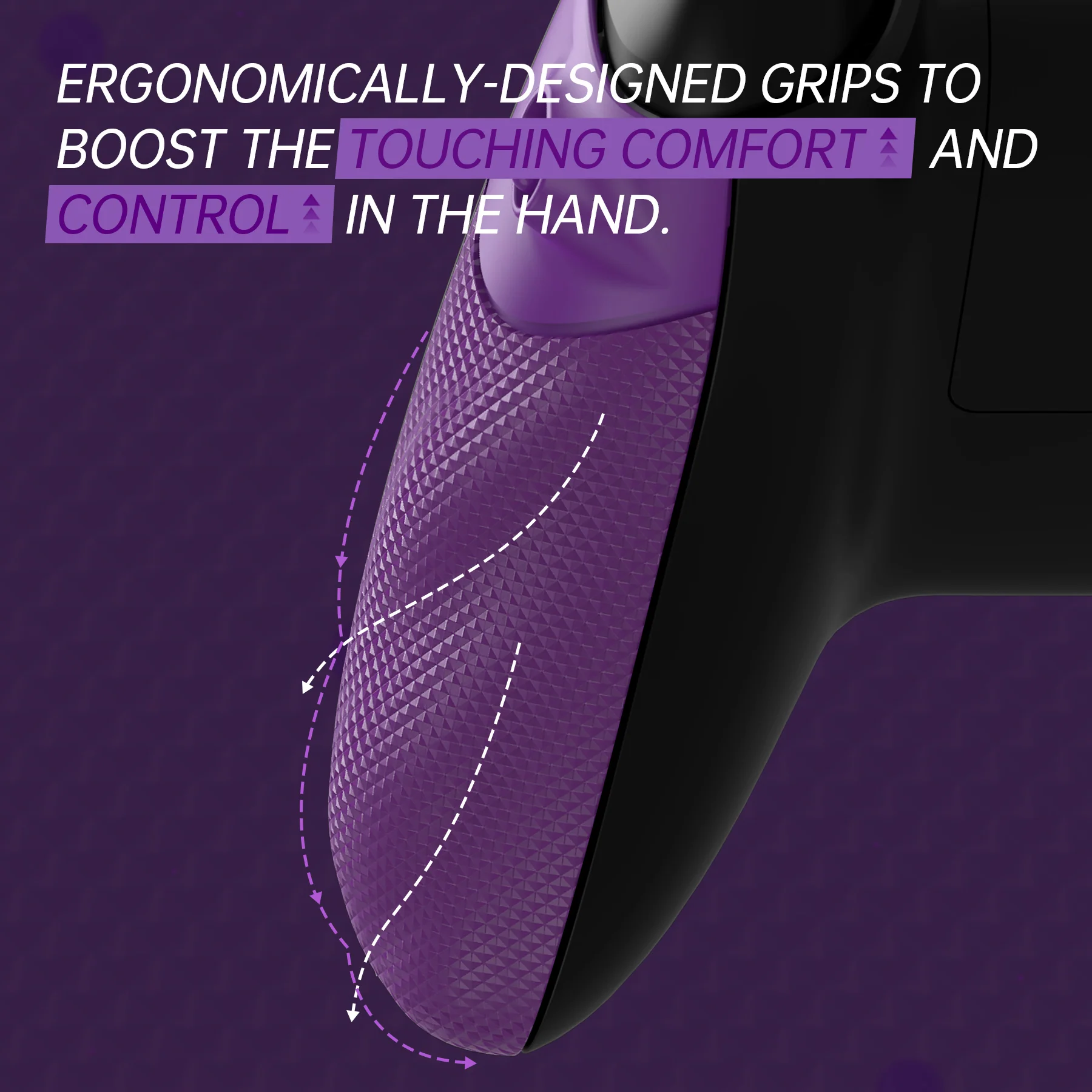 eXtremeRate FLEXOR Rubberized Side Rails Grips Trigger Stop Kit for Xbox Series X/S Controller & Xbox Core Controller - Mist Purple - Image 6