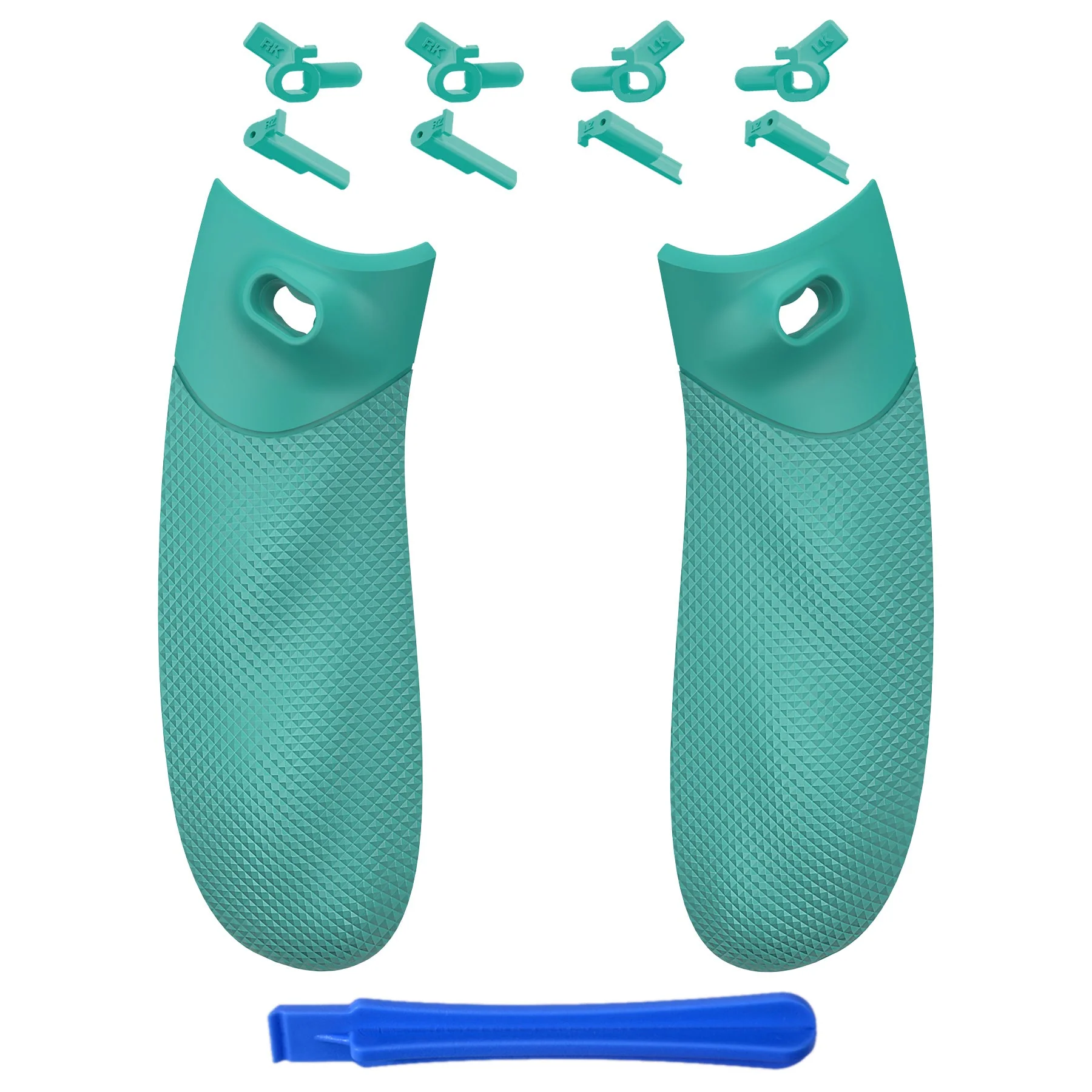 eXtremeRate FLEXOR Rubberized Side Rails Grips Trigger Stop Kit for Xbox Series X/S Controller & Xbox Core Controller - Teal Green - Image 2