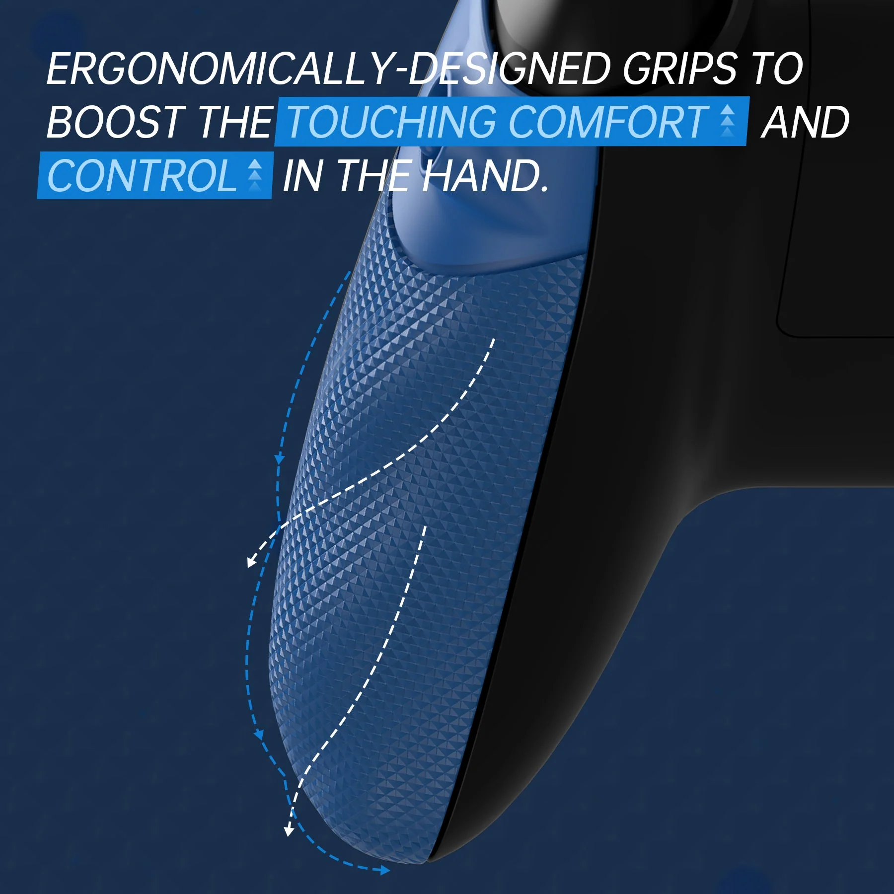 eXtremeRate FLEXOR Rubberized Side Rails Grips Trigger Stop Kit for Xbox Series X/S Controller & Xbox Core Controller - Yale Blue - Image 6