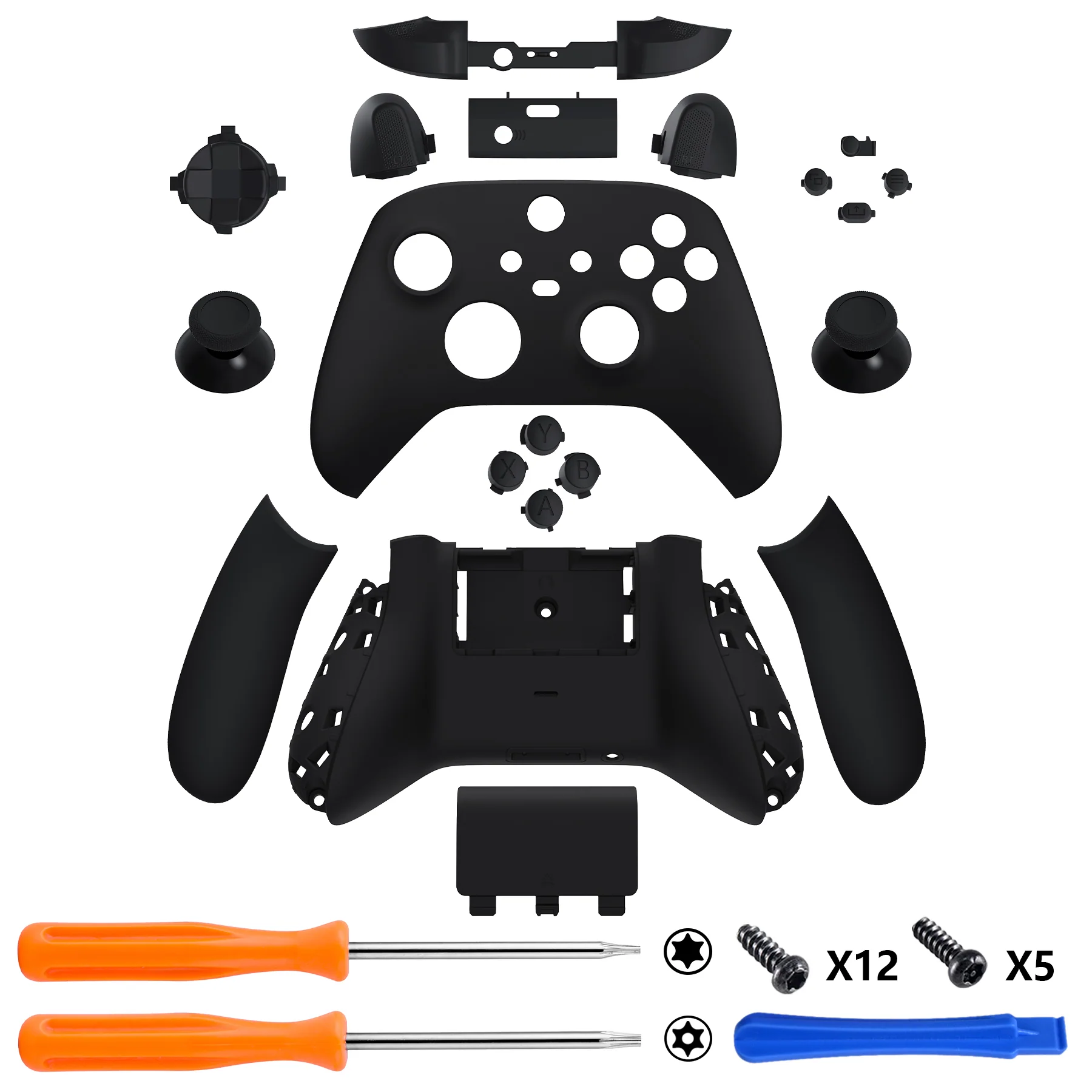 eXtremeRate Full Set Housing Shell Case with Buttons for Xbox Series X & S Controller - Black - Image 2