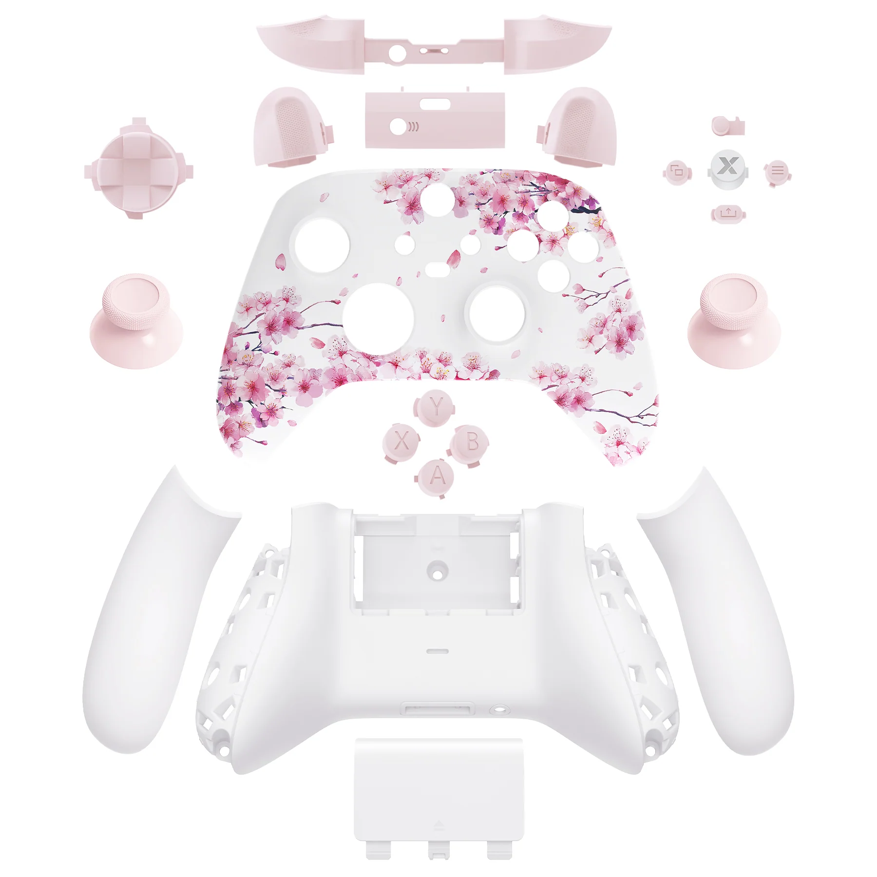 eXtremeRate Full Set Housing Shell Case with Buttons for Xbox Series X & S Controller - Cherry Blossom Whisper - Image 8