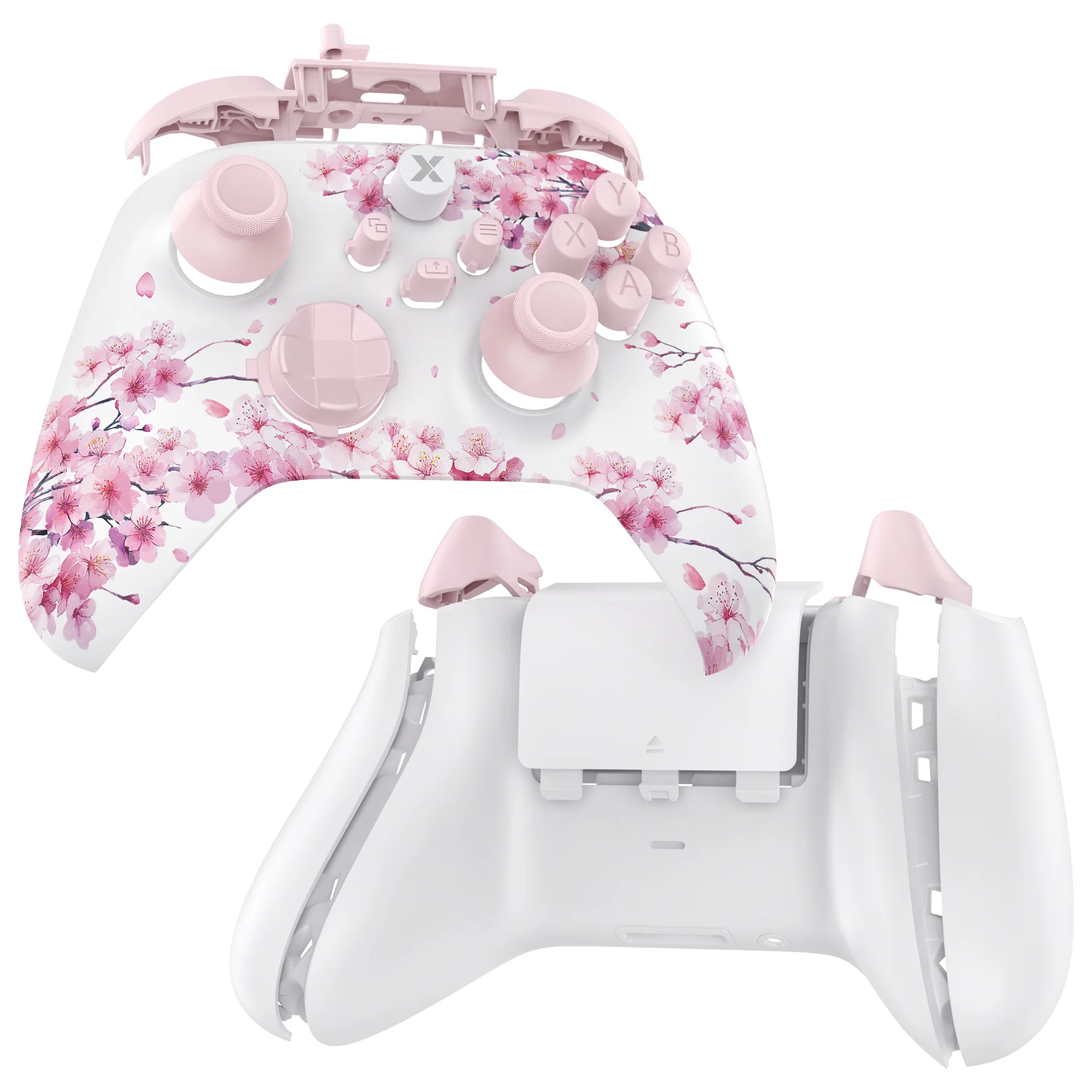 eXtremeRate Full Set Housing Shell Case with Buttons for Xbox Series X & S Controller - Cherry Blossom Whisper - Image 9
