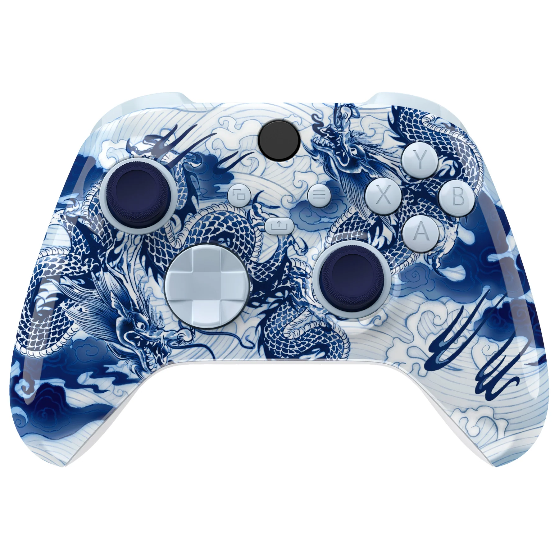 eXtremeRate Full Set Housing Shell Case with Buttons for Xbox Series X & S Controller - Porcelain Dragon - Image 4
