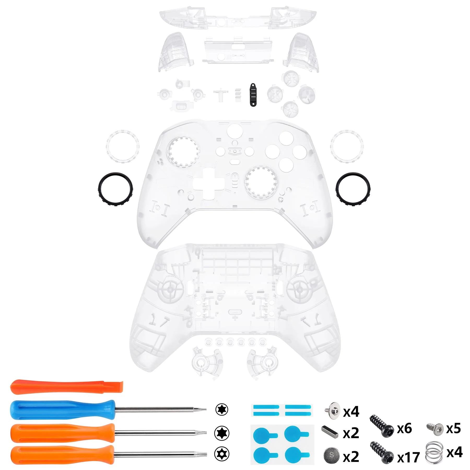 eXtremeRate Full Set Shell with Buttons for Xbox One Elite Series 2 & Elite 2 Core Controller (Model 1797) - Clear - Image 2