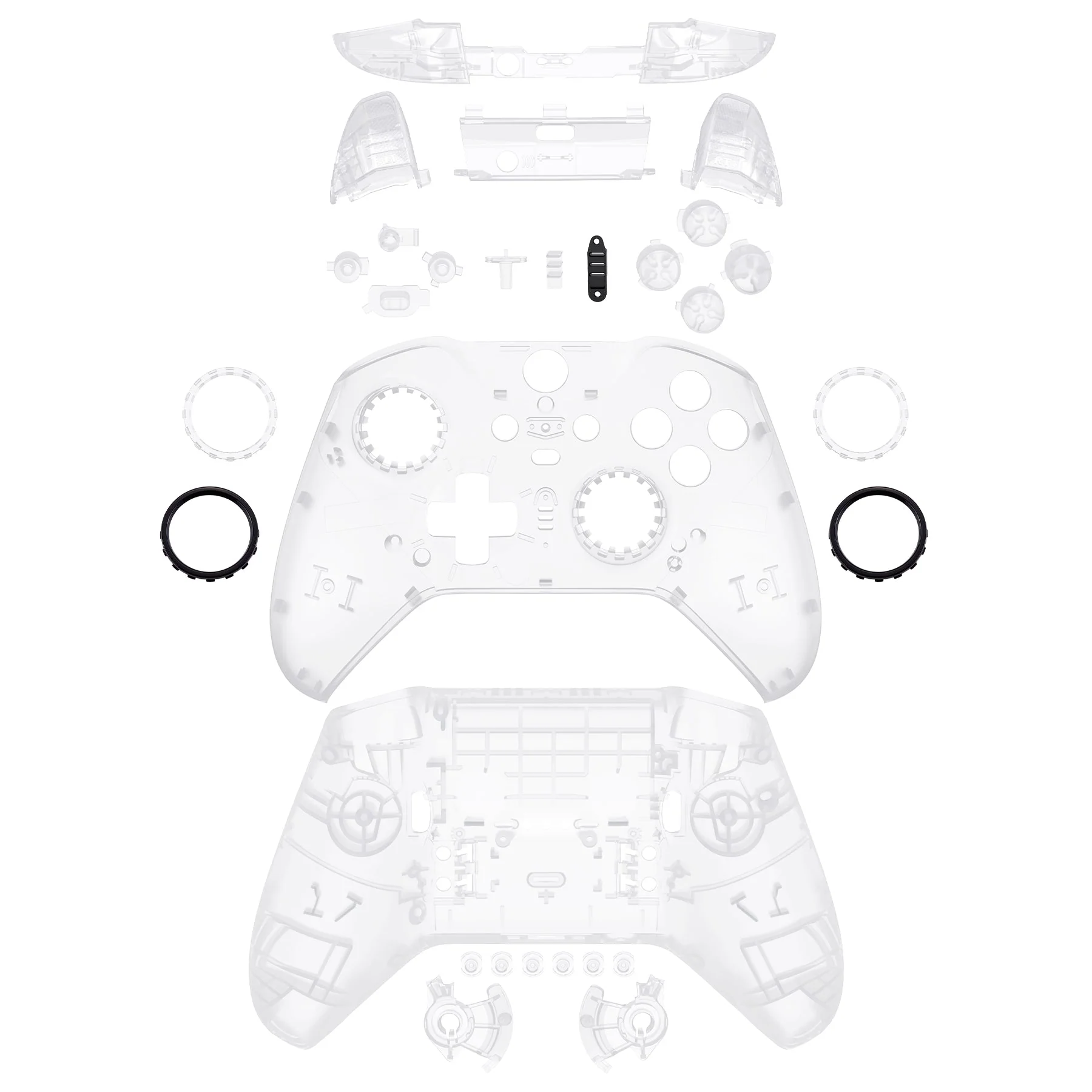 eXtremeRate Full Set Shell with Buttons for Xbox One Elite Series 2 & Elite 2 Core Controller (Model 1797) - Clear - Image 8