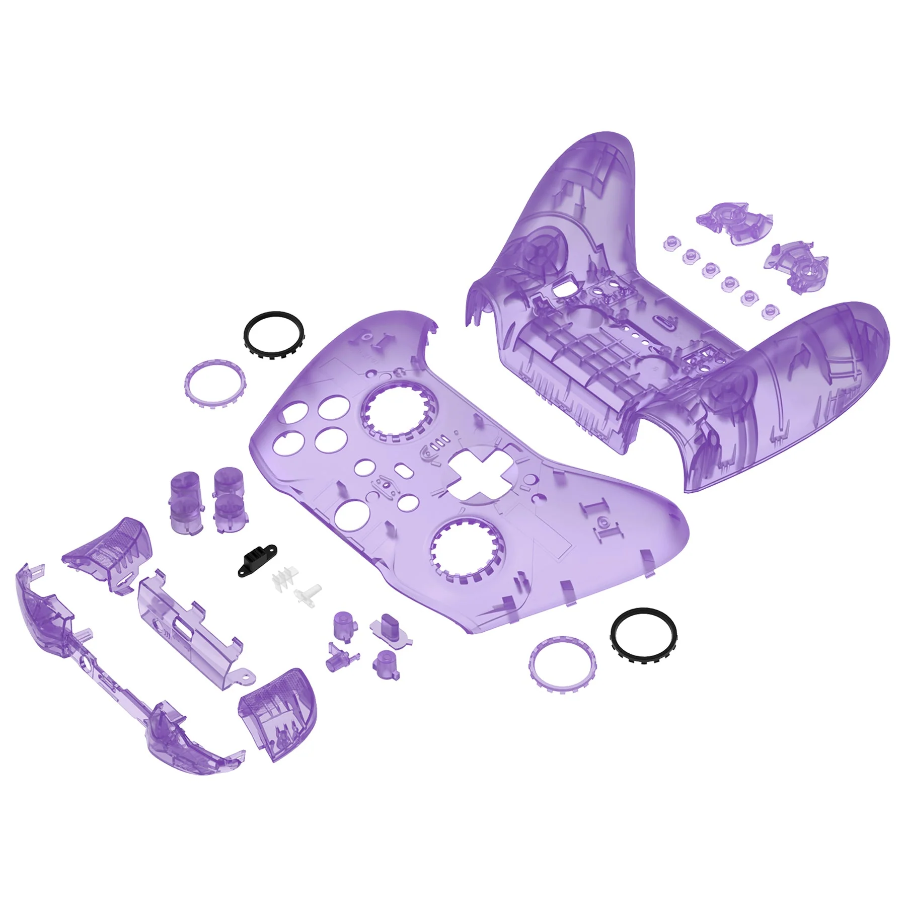eXtremeRate Full Set Shell with Buttons for Xbox One Elite Series 2 & Elite 2 Core Controller (Model 1797) - Clear Atomic Purple - Image 10