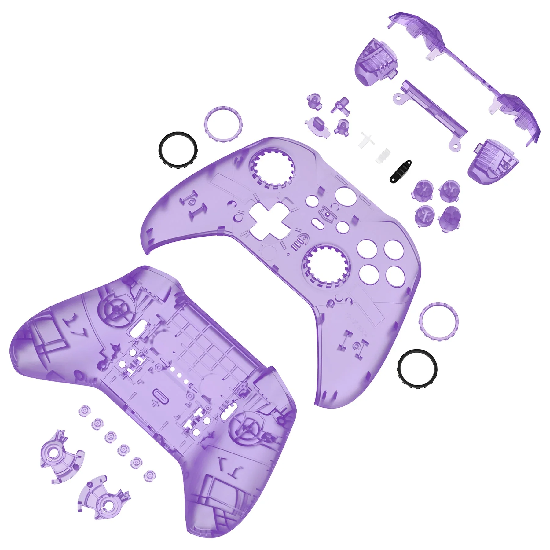 eXtremeRate Full Set Shell with Buttons for Xbox One Elite Series 2 & Elite 2 Core Controller (Model 1797) - Clear Atomic Purple - Image 9