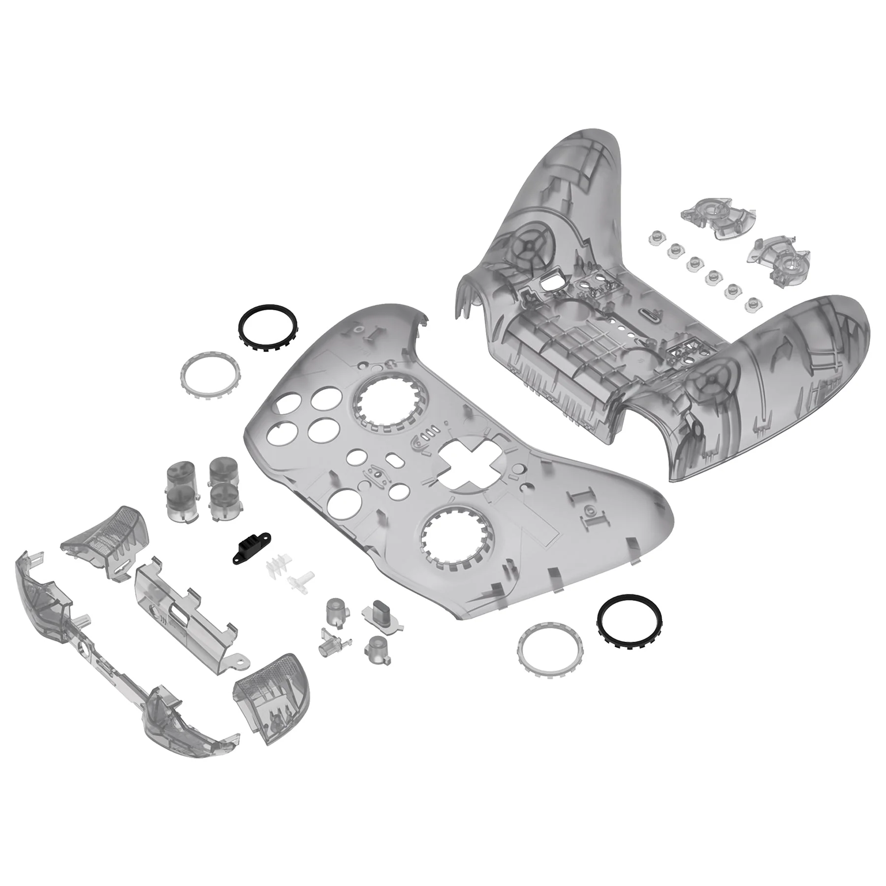eXtremeRate Full Set Shell with Buttons for Xbox One Elite Series 2 & Elite 2 Core Controller (Model 1797) - Clear Black - Image 10