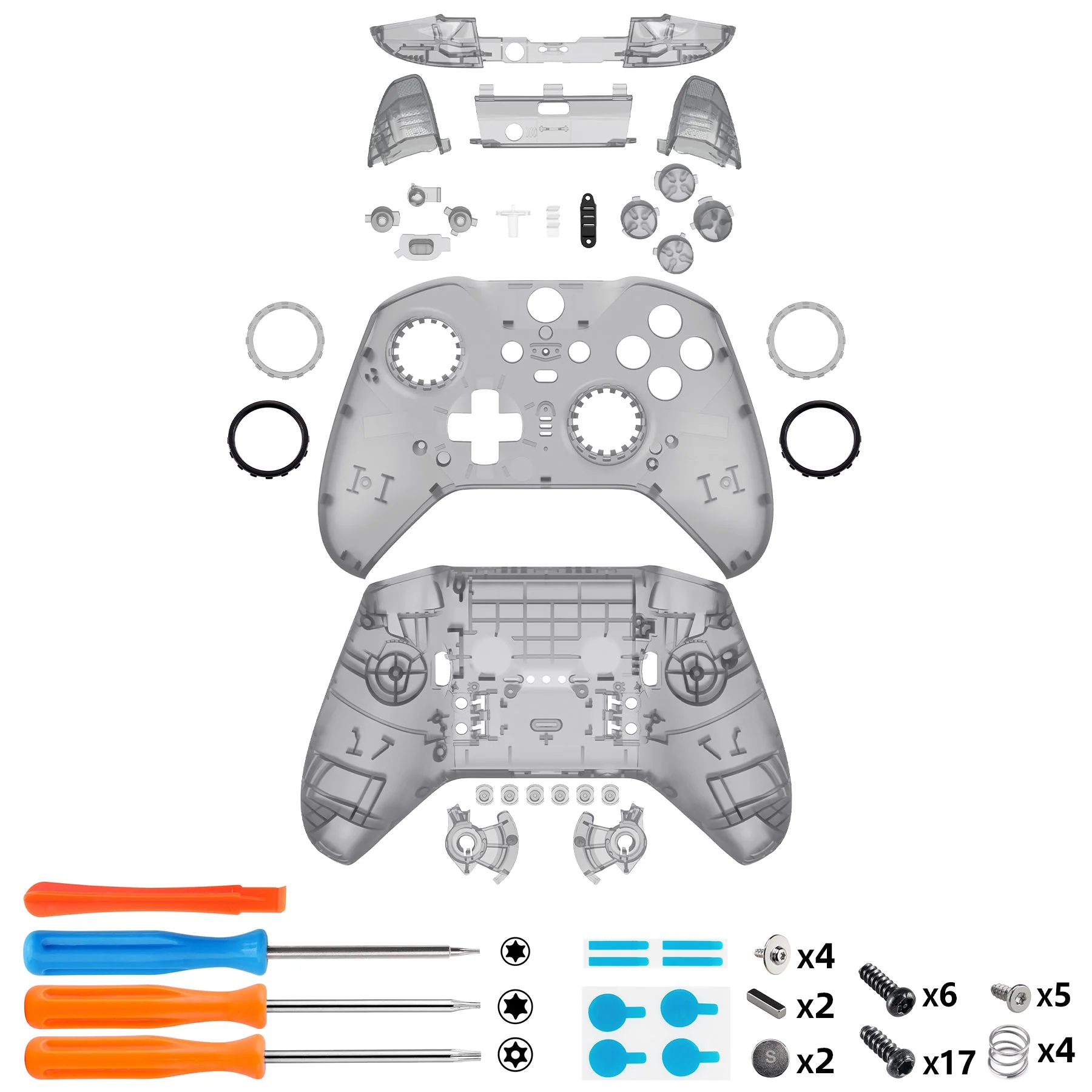 eXtremeRate Full Set Shell with Buttons for Xbox One Elite Series 2 & Elite 2 Core Controller (Model 1797) - Clear Black - Image 2