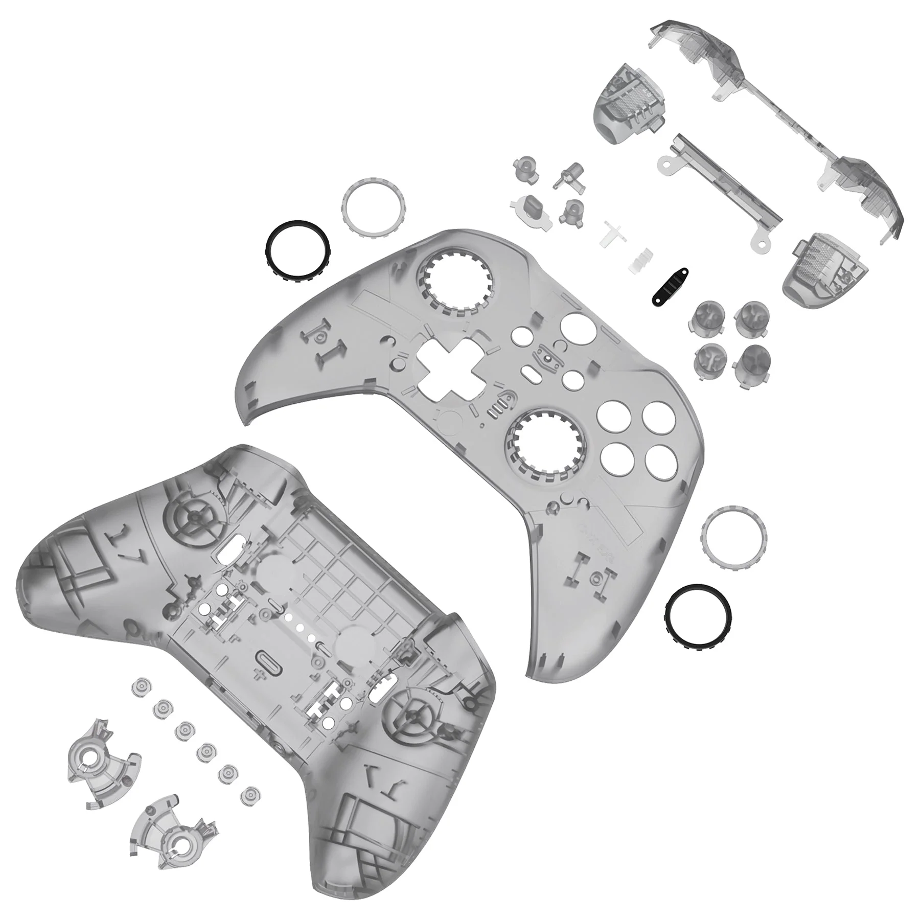 eXtremeRate Full Set Shell with Buttons for Xbox One Elite Series 2 & Elite 2 Core Controller (Model 1797) - Clear Black - Image 9