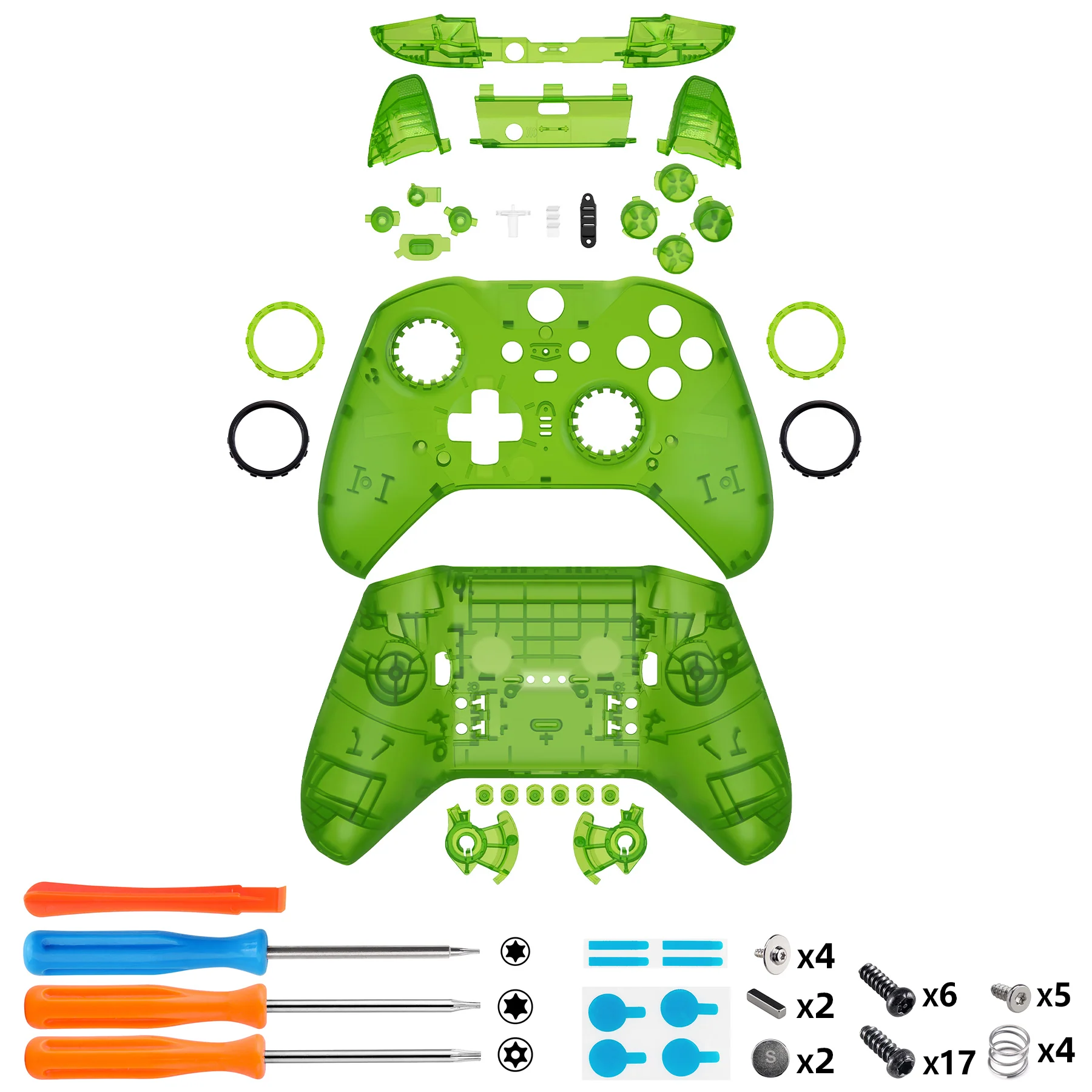 eXtremeRate Full Set Shell with Buttons for Xbox One Elite Series 2 & Elite 2 Core Controller (Model 1797) - Clear Green - Image 2