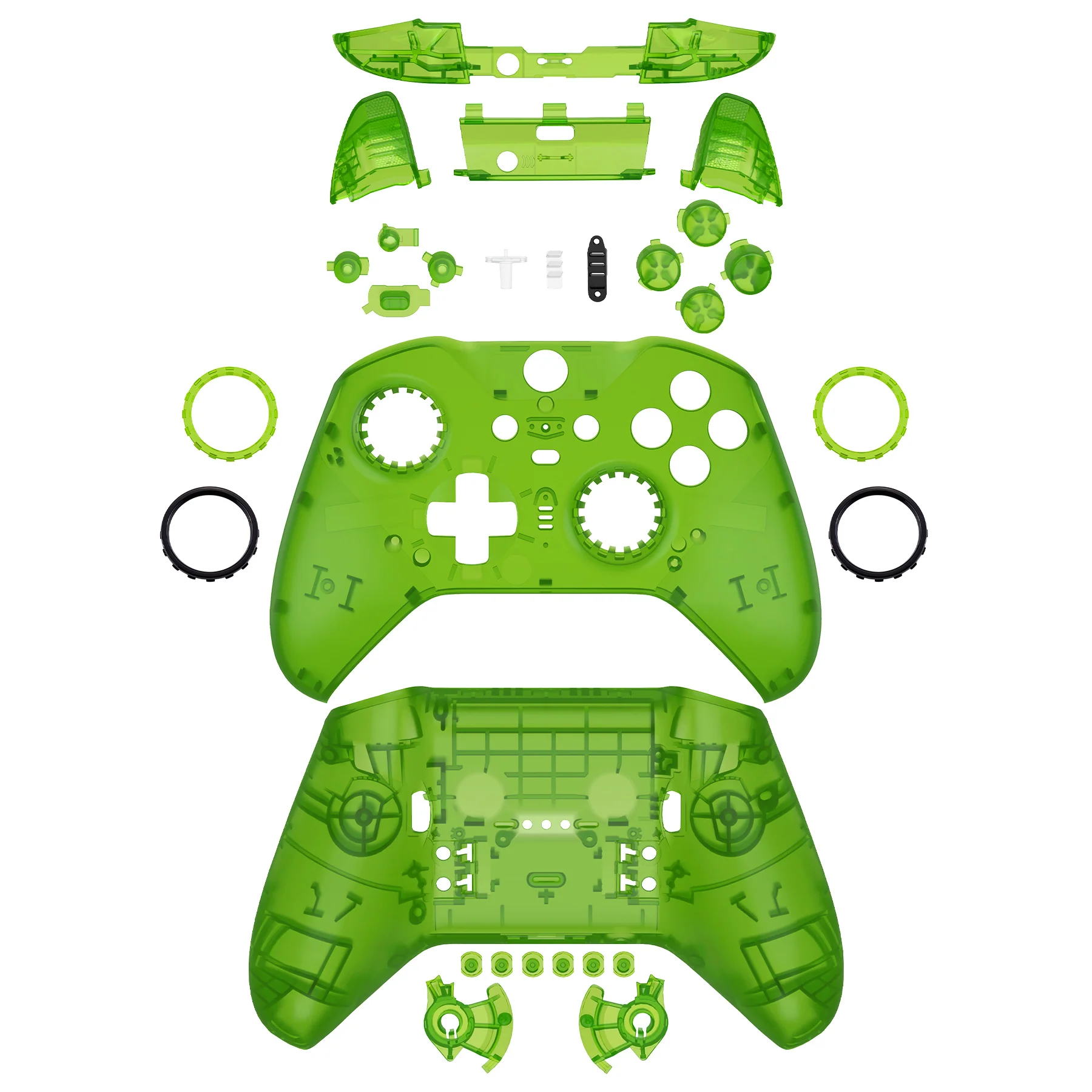 eXtremeRate Full Set Shell with Buttons for Xbox One Elite Series 2 & Elite 2 Core Controller (Model 1797) - Clear Green - Image 8