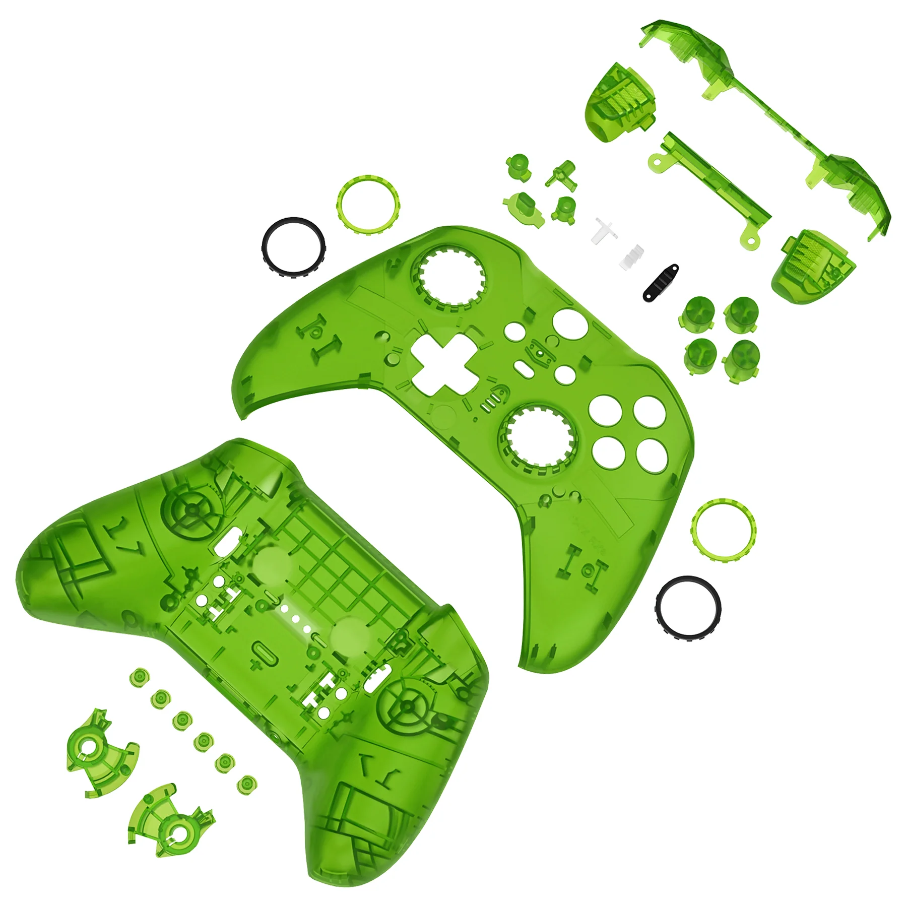 eXtremeRate Full Set Shell with Buttons for Xbox One Elite Series 2 & Elite 2 Core Controller (Model 1797) - Clear Green - Image 9